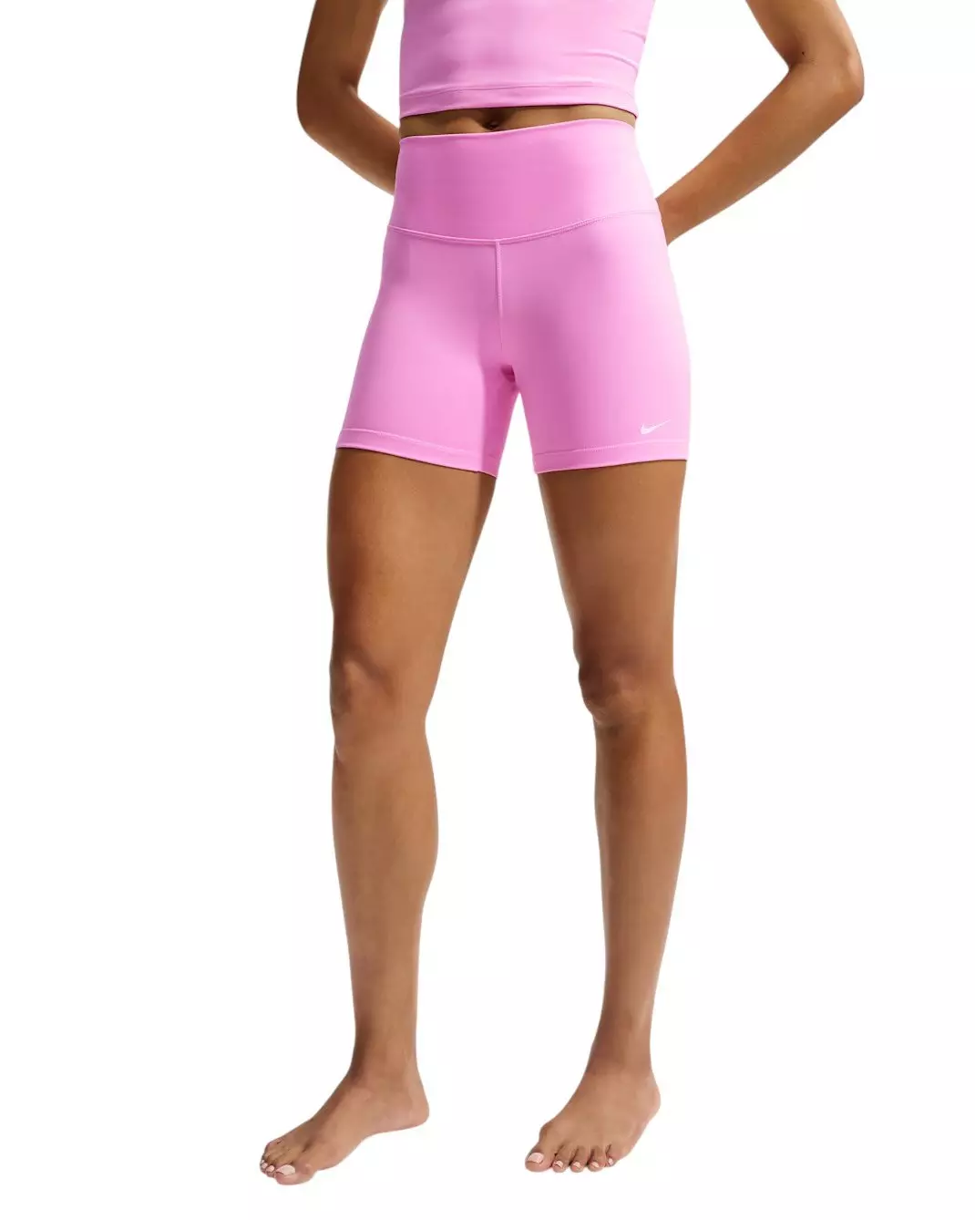 Nike Women's One High-Waisted 5" Biker Shorts - Pink - PINK