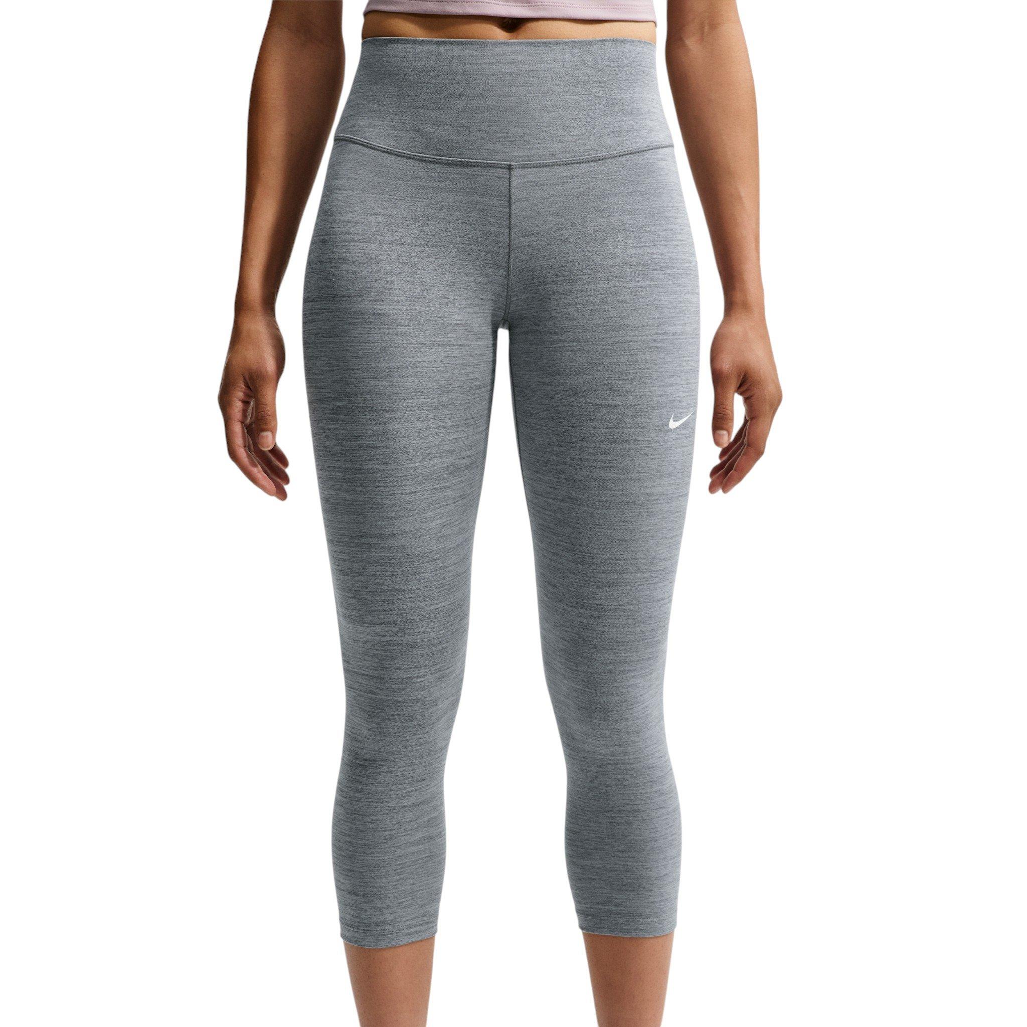Nike Women's One High-Waisted Crop Leggings - Grey/White - GREY/WHITE Thumbnail View 1