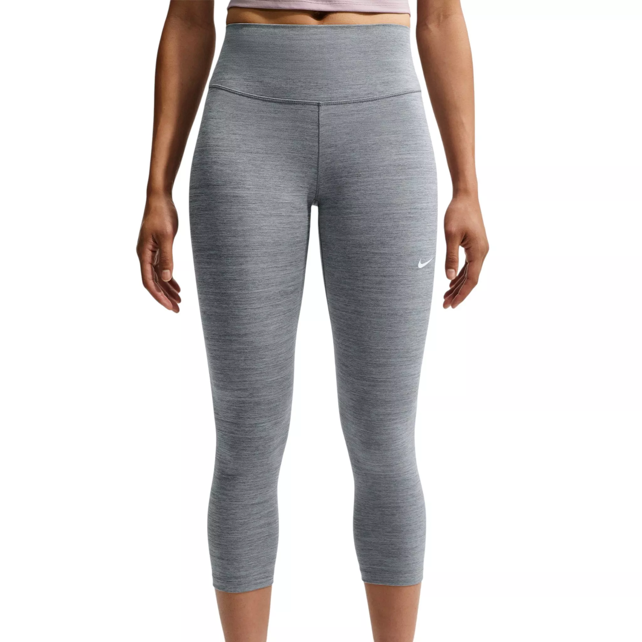 Nike Women's One High-Waisted Crop Leggings - Grey/White - GREY/WHITE