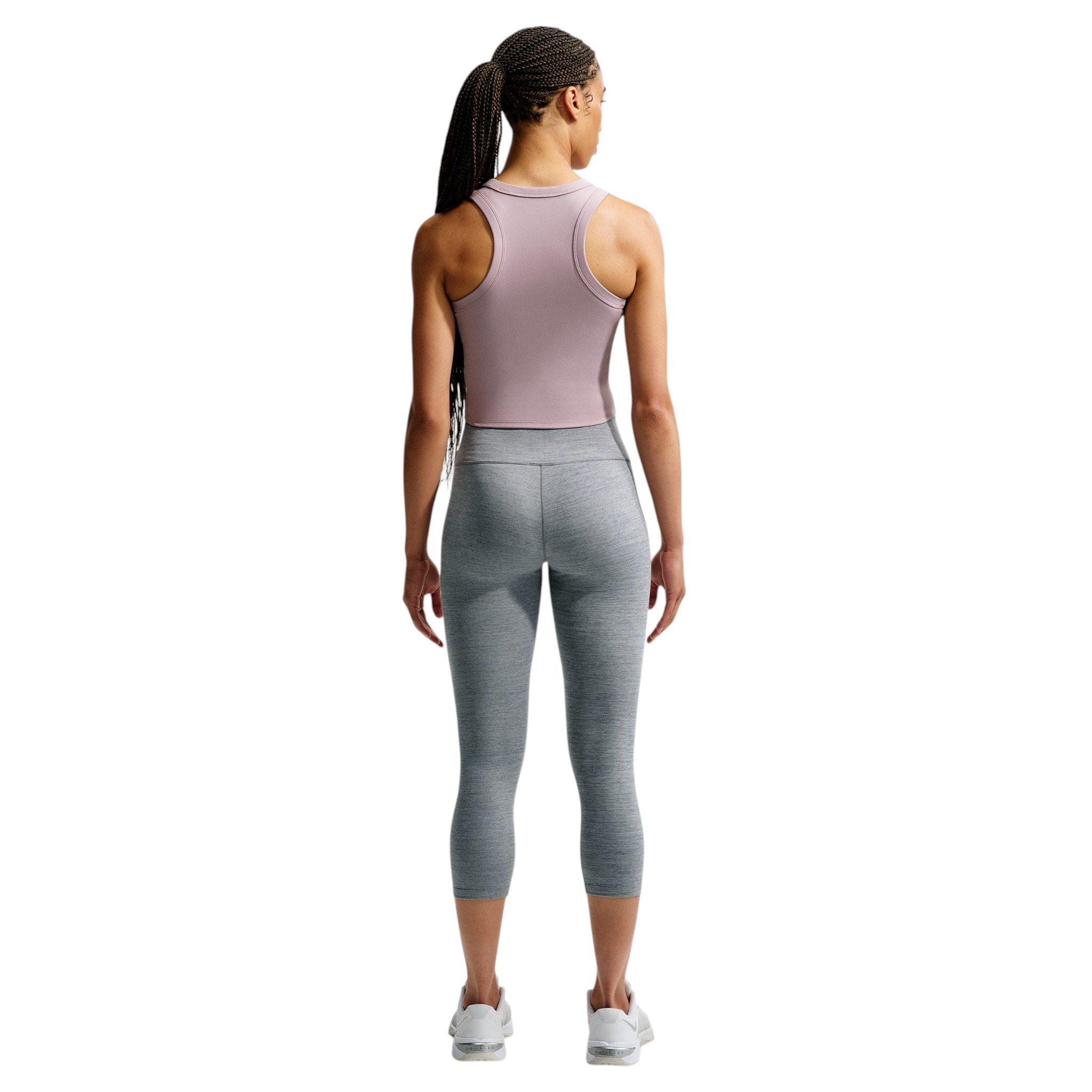 Nike Women's One High-Waisted Crop Leggings - Grey/White - GREY/WHITE Thumbnail View 5