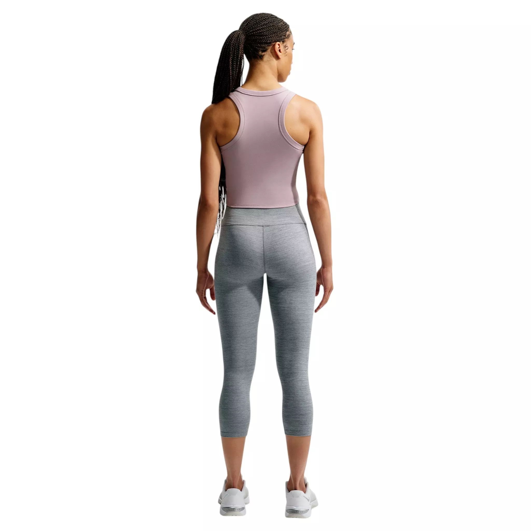 Nike Women's One High-Waisted Crop Leggings - Grey/White - GREY/WHITE