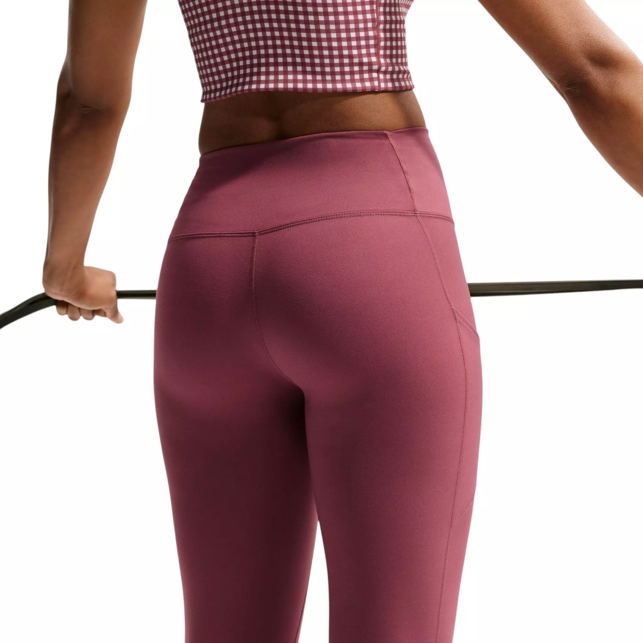Nike Women's One High-Waisted 7/8 Leggings with Pockets - Pink Smoke - PINK SMOKE