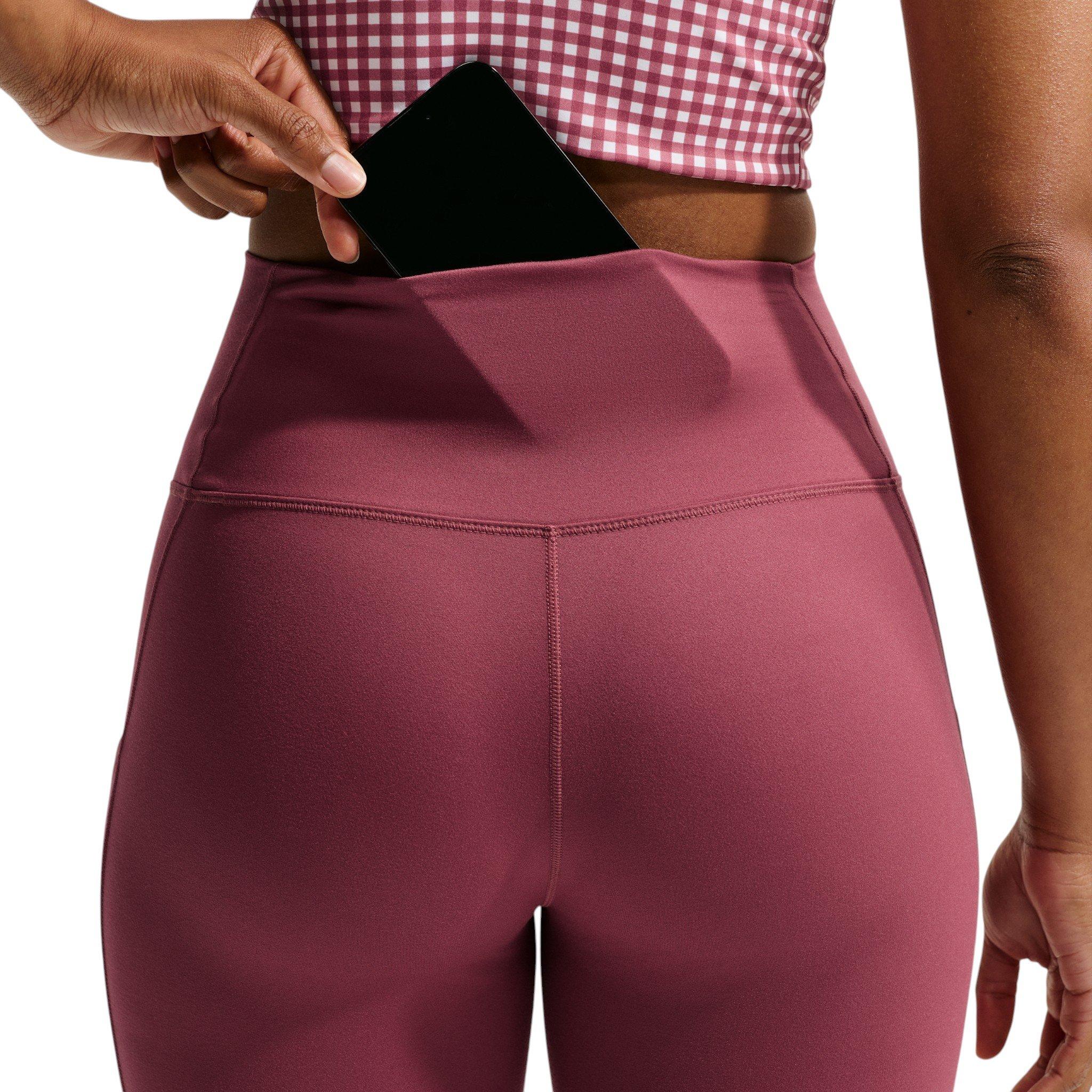 Nike Women's One High-Waisted 7/8 Leggings with Pockets - Pink Smoke - PINK SMOKE
