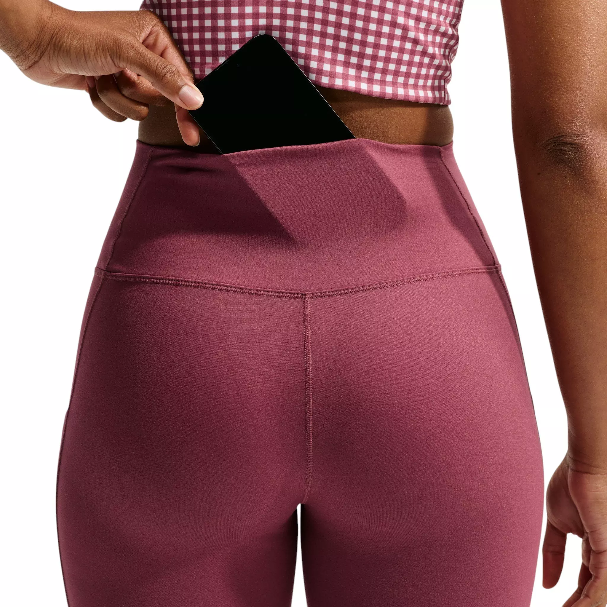 Nike Women's One High-Waisted 7/8 Leggings with Pockets - Pink Smoke - PINK SMOKE