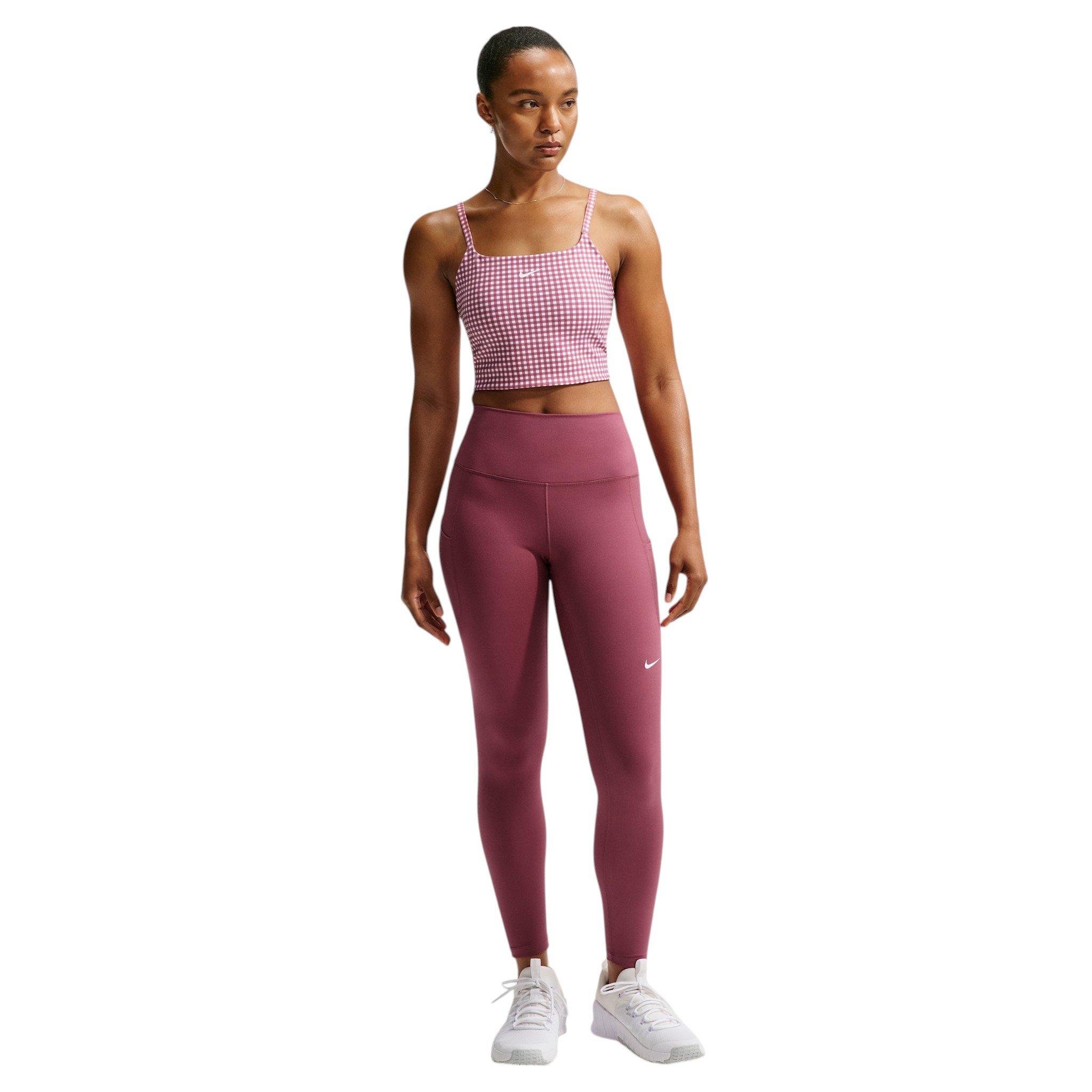 Nike Women's One High-Waisted 7/8 Leggings with Pockets - Pink Smoke - PINK SMOKE