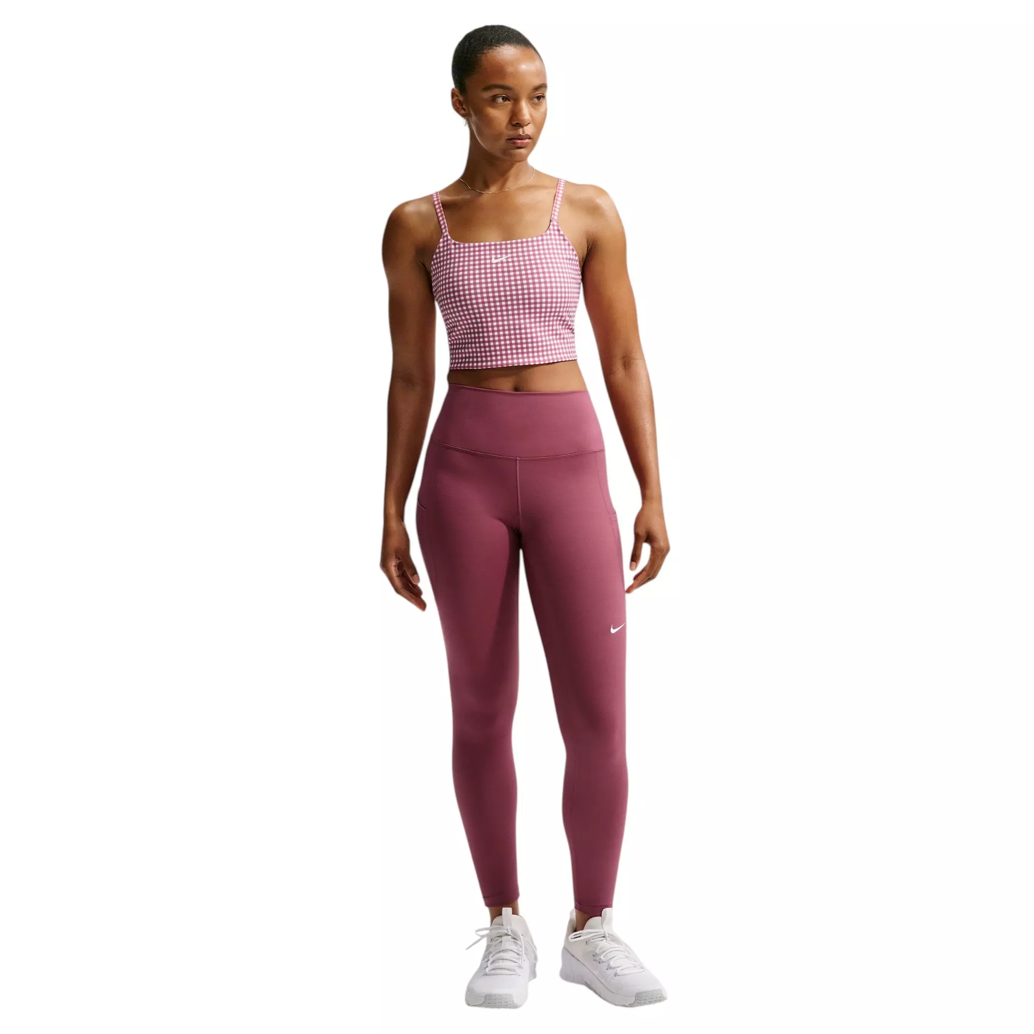 Nike Women's One High-Waisted 7/8 Leggings with Pockets - Pink Smoke - PINK SMOKE