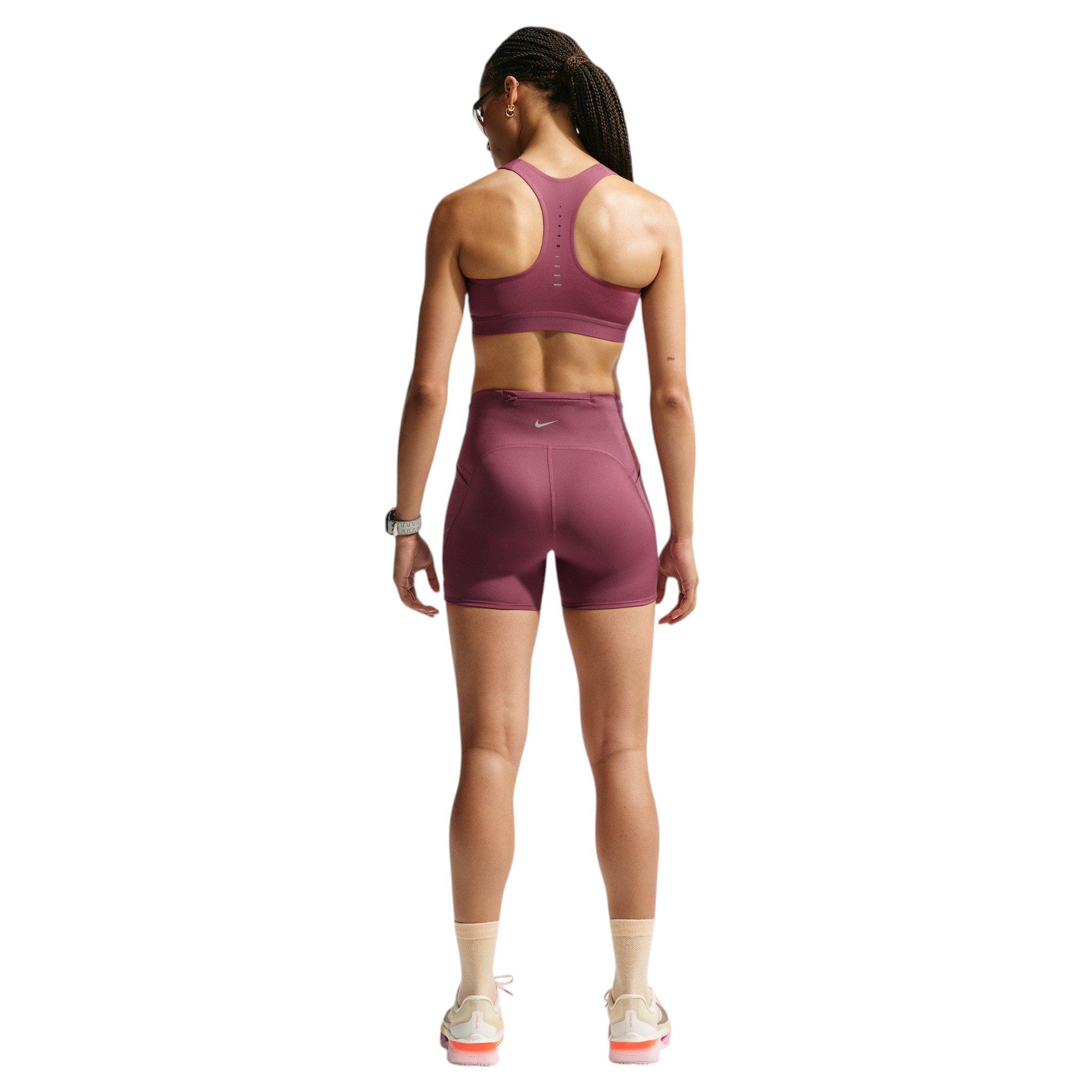 Nike Women's Swift High-Waisted 4" Tight Running Shorts with Pockets - Pink Smoke - PINK SMOKE Thumbnail View 6