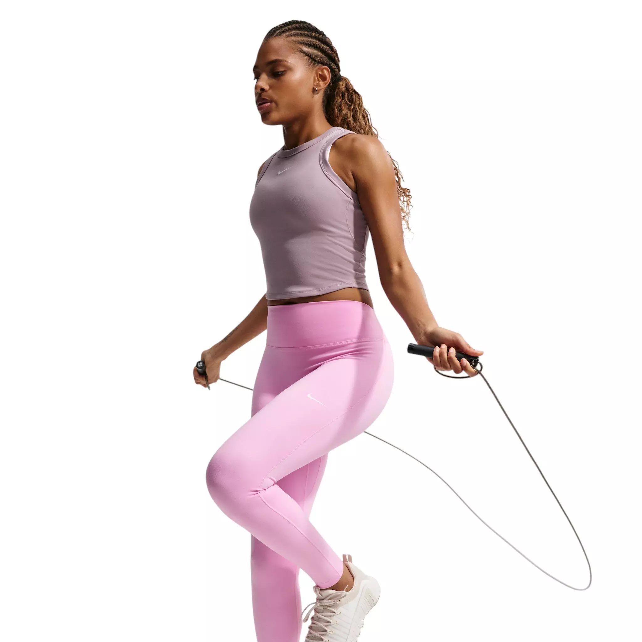 Nike Women's One Seamless Front High-Waisted Full-Length Leggings - Pink - PINK