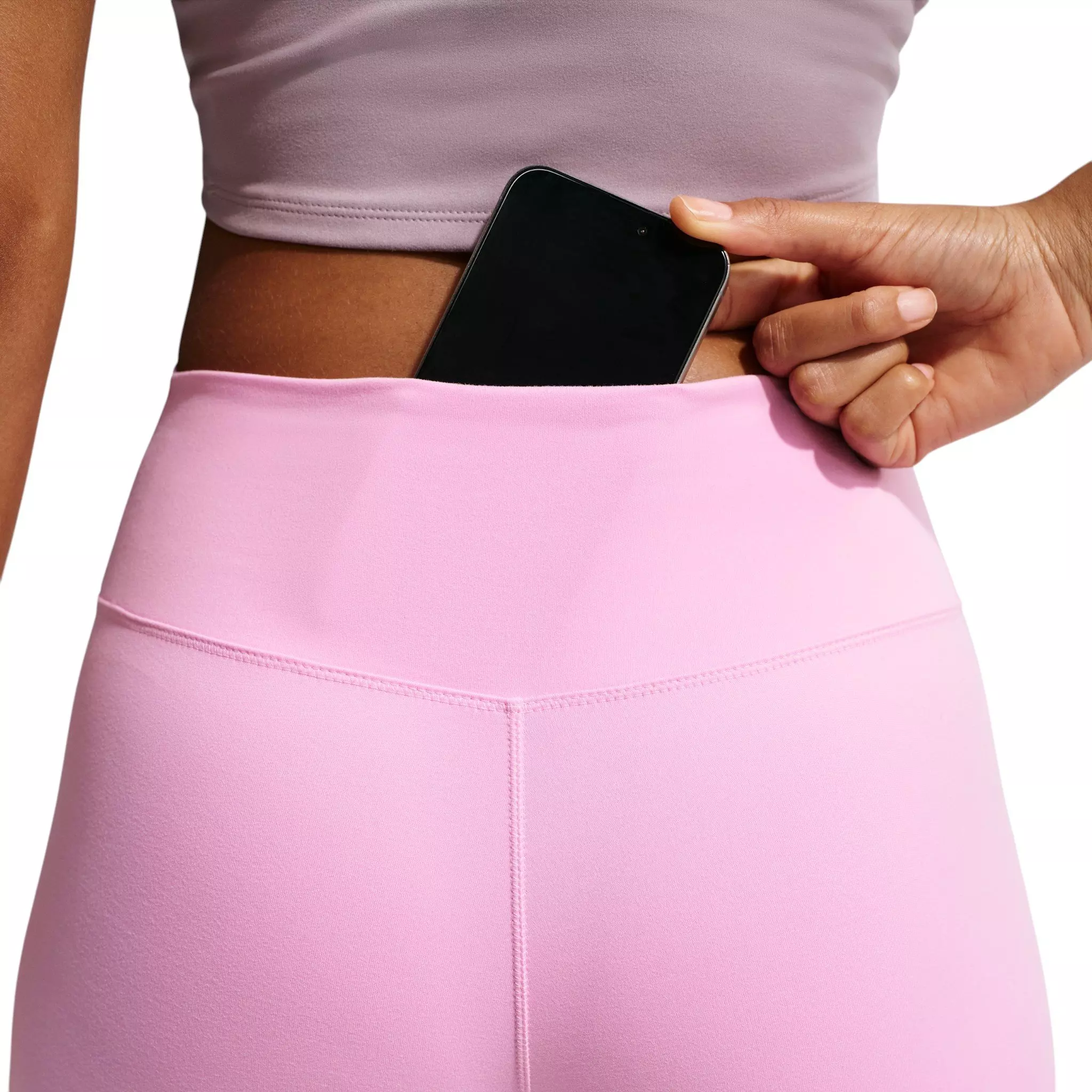 Nike Women's One Seamless Front High-Waisted Full-Length Leggings - Pink - PINK