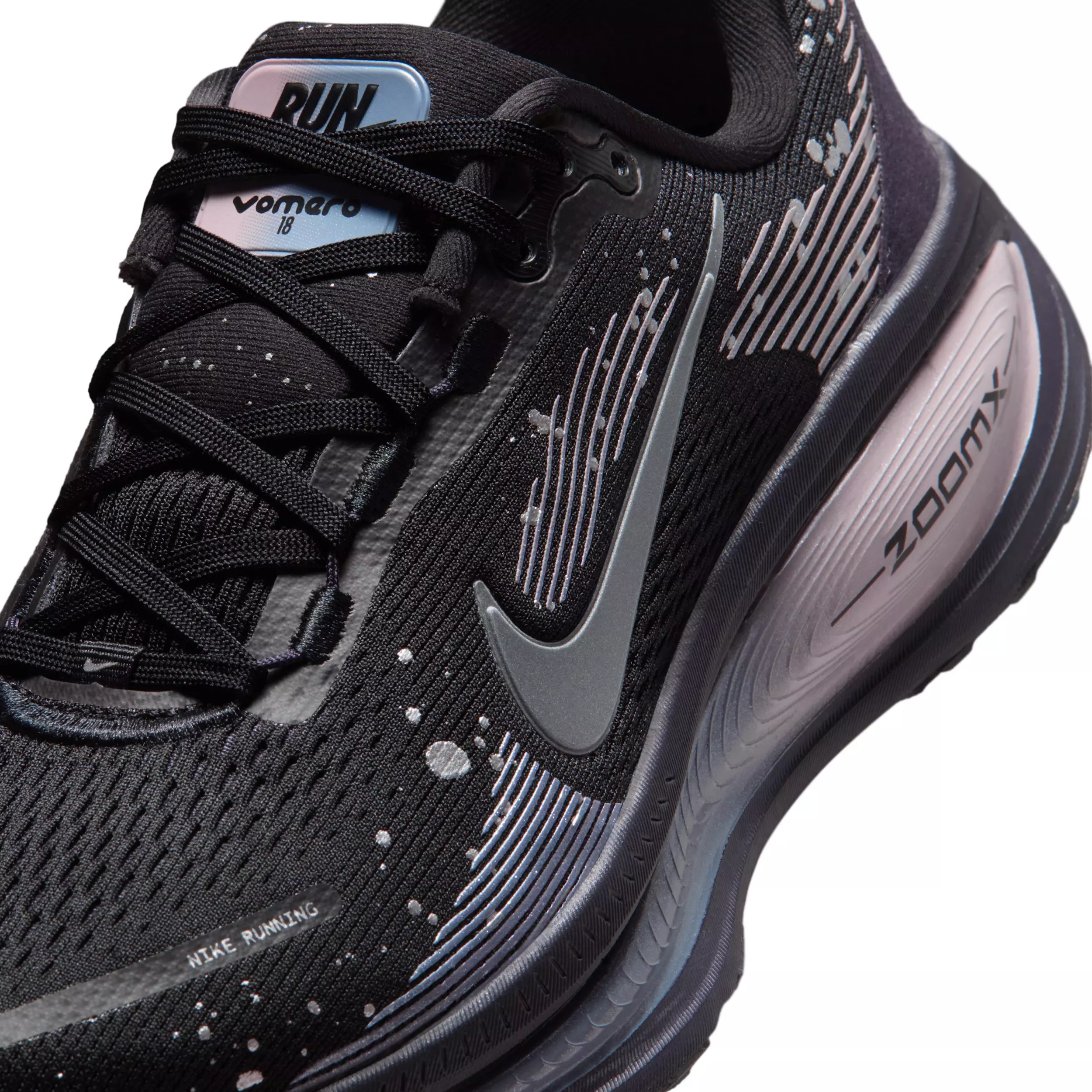 Nike Vomero 18 SE "Black/Cave Purple/Ashen Slate/Metallic Dark Grey" Women's Running Shoe - BLACK/PURPLE/SLATE/DK GREY