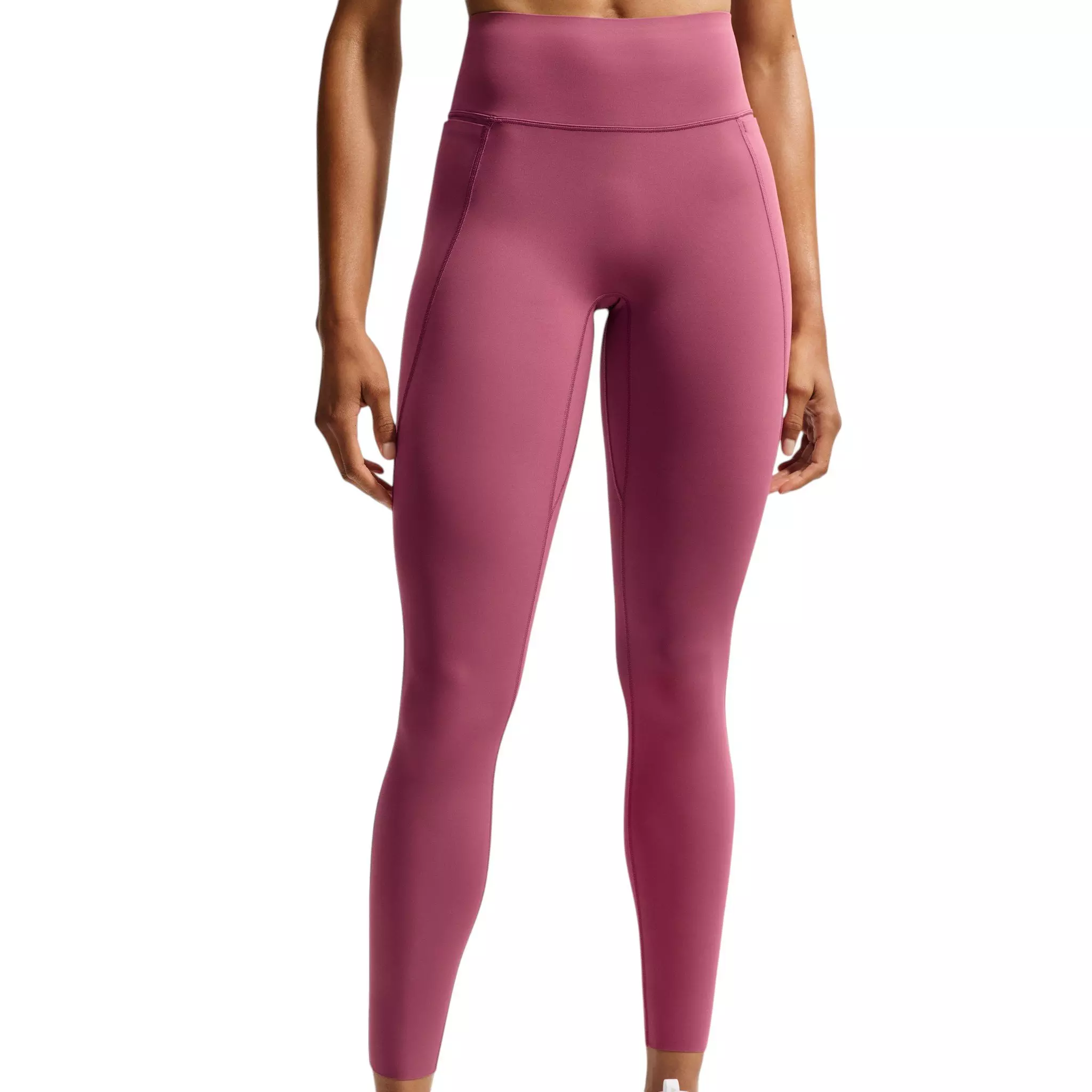 Nike Women's Universa High-Waisted Full-Length with No Front Seam - Pink Smoke - PINK SMOKE
