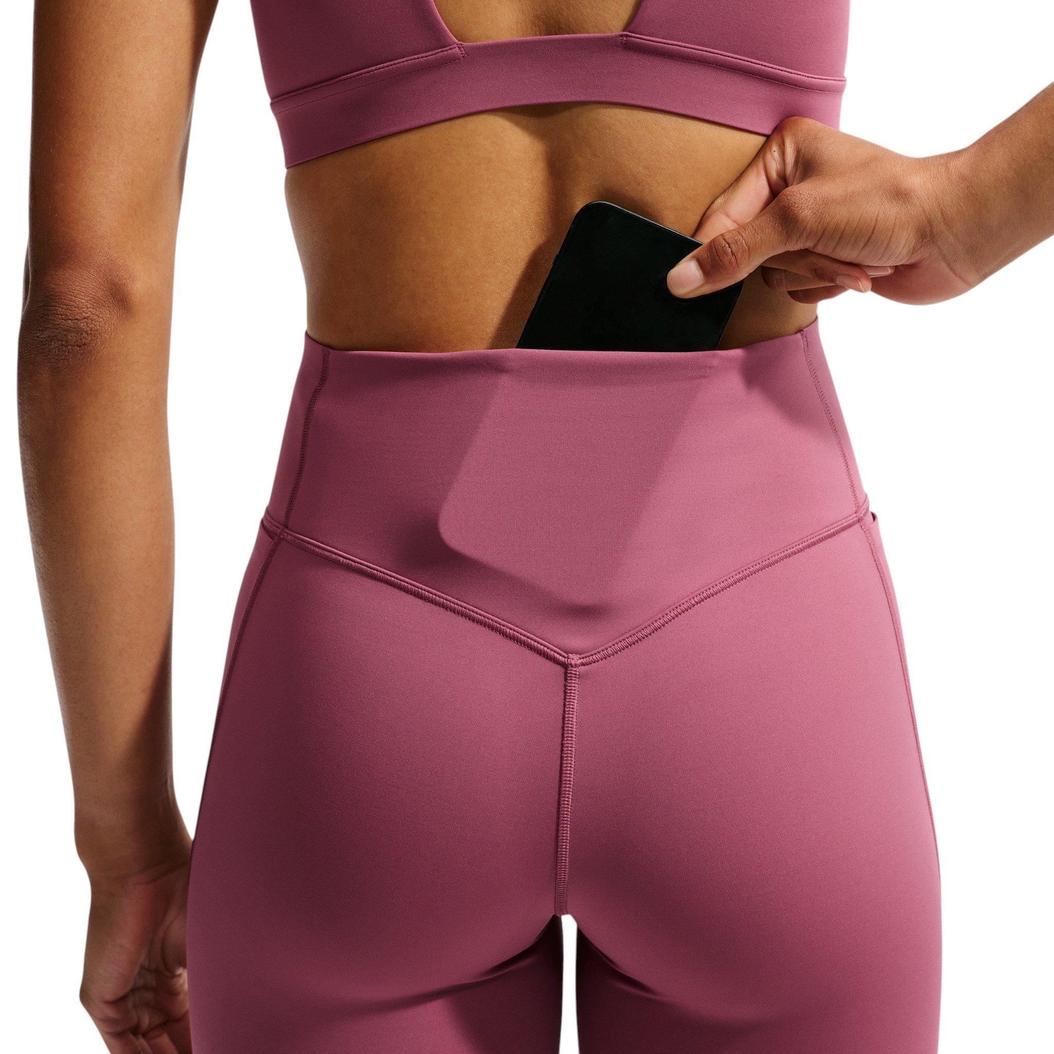 Nike Women's Universa High-Waisted Full-Length with No Front Seam - Pink Smoke - PINK SMOKE