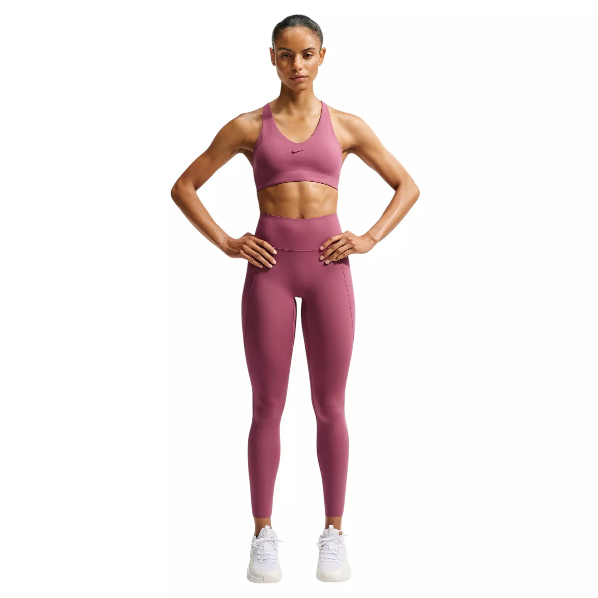 Nike Women's Universa High-Waisted Full-Length with No Front Seam - Pink Smoke - PINK SMOKE