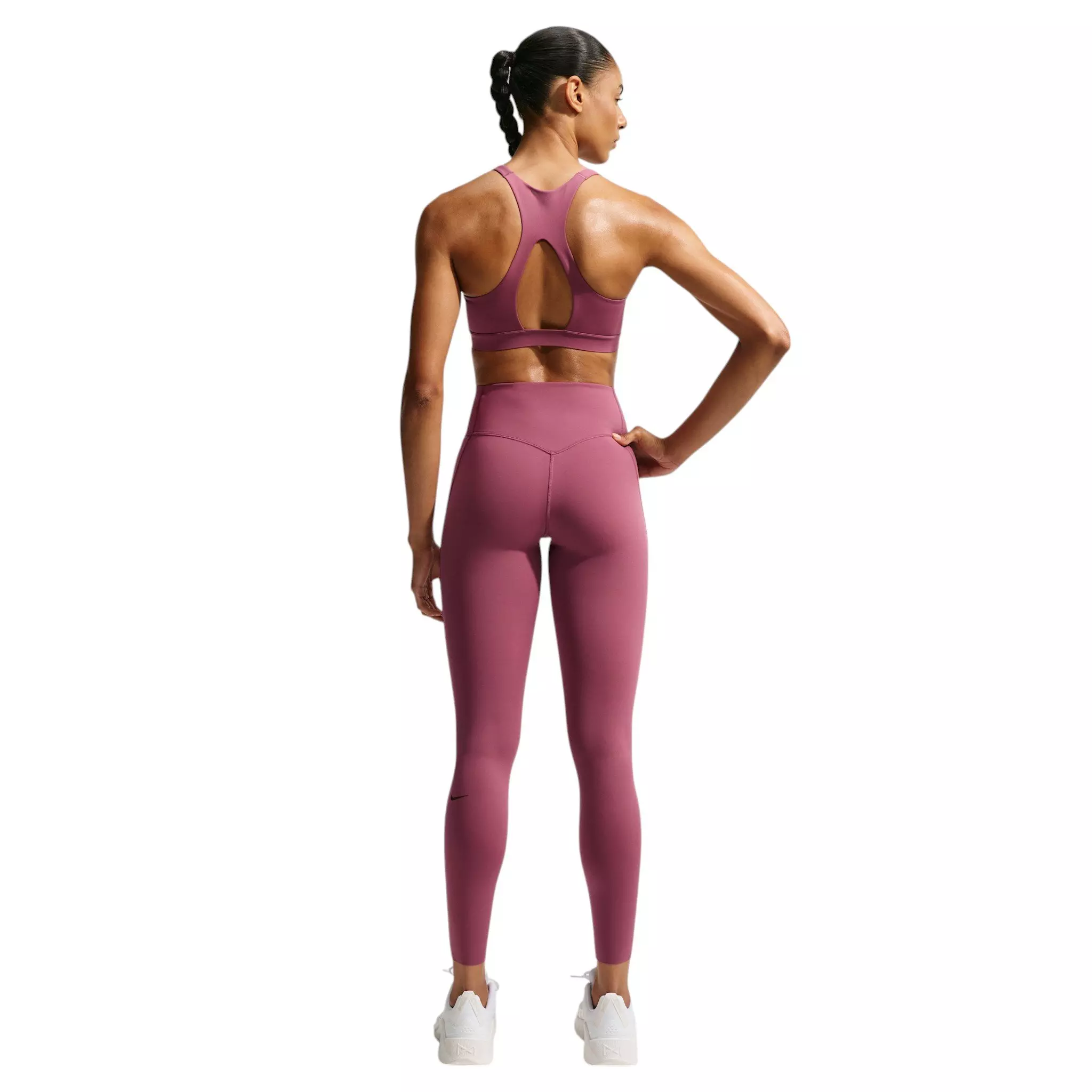 Nike Women's Universa High-Waisted Full-Length with No Front Seam - Pink Smoke - PINK SMOKE