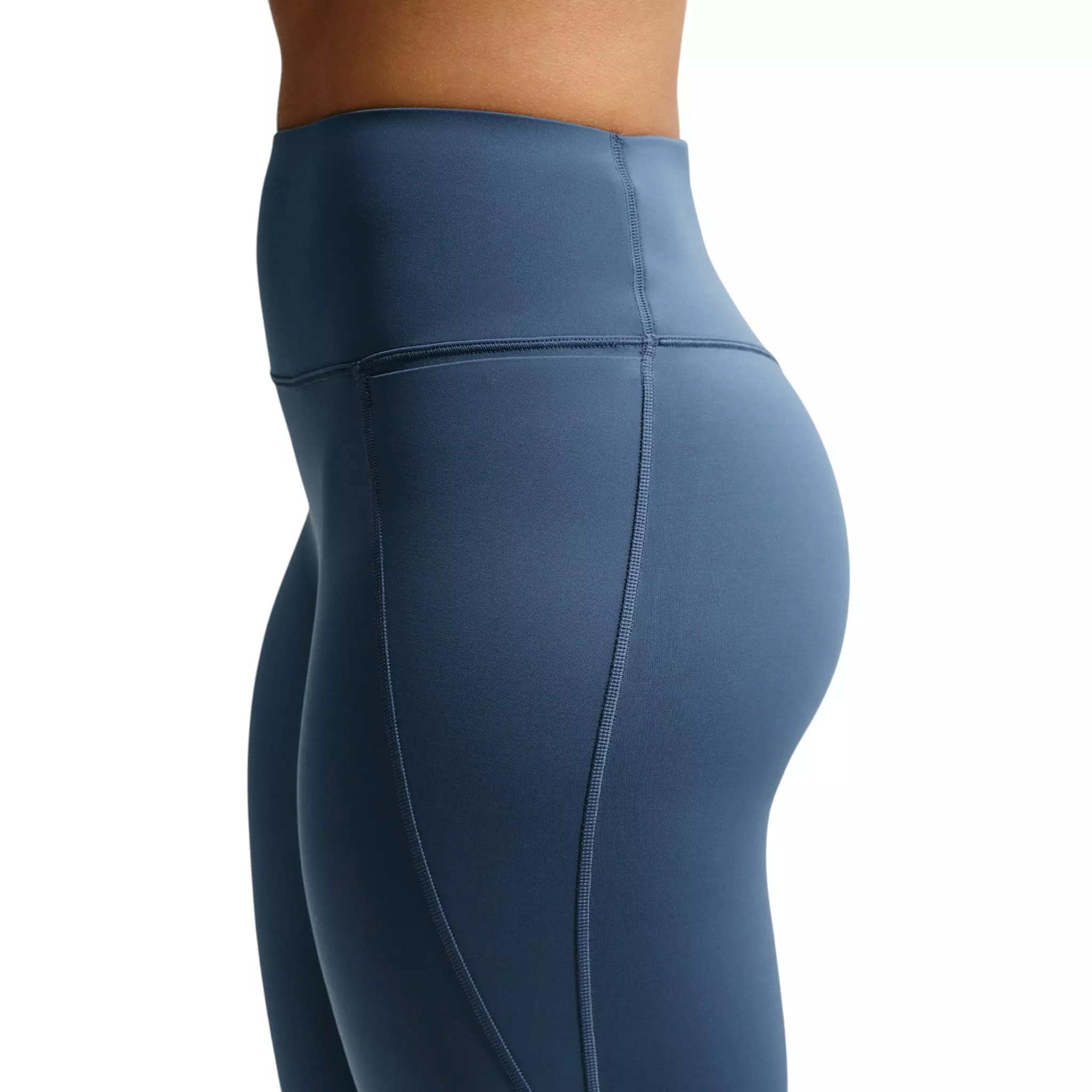 Nike Women's Universa High-Waisted 7/8 Leggings with No Front Seam - Slate Navy - SLATE NAVY