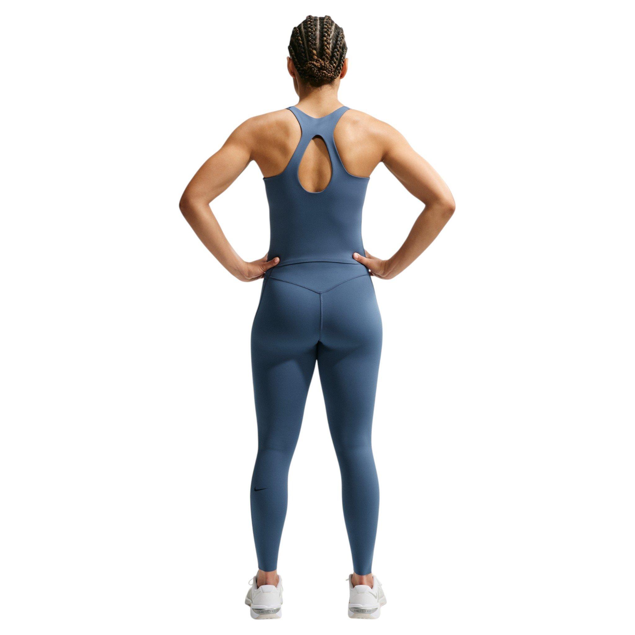 Nike Women's Universa High-Waisted 7/8 Leggings with No Front Seam - Slate Navy - SLATE NAVY