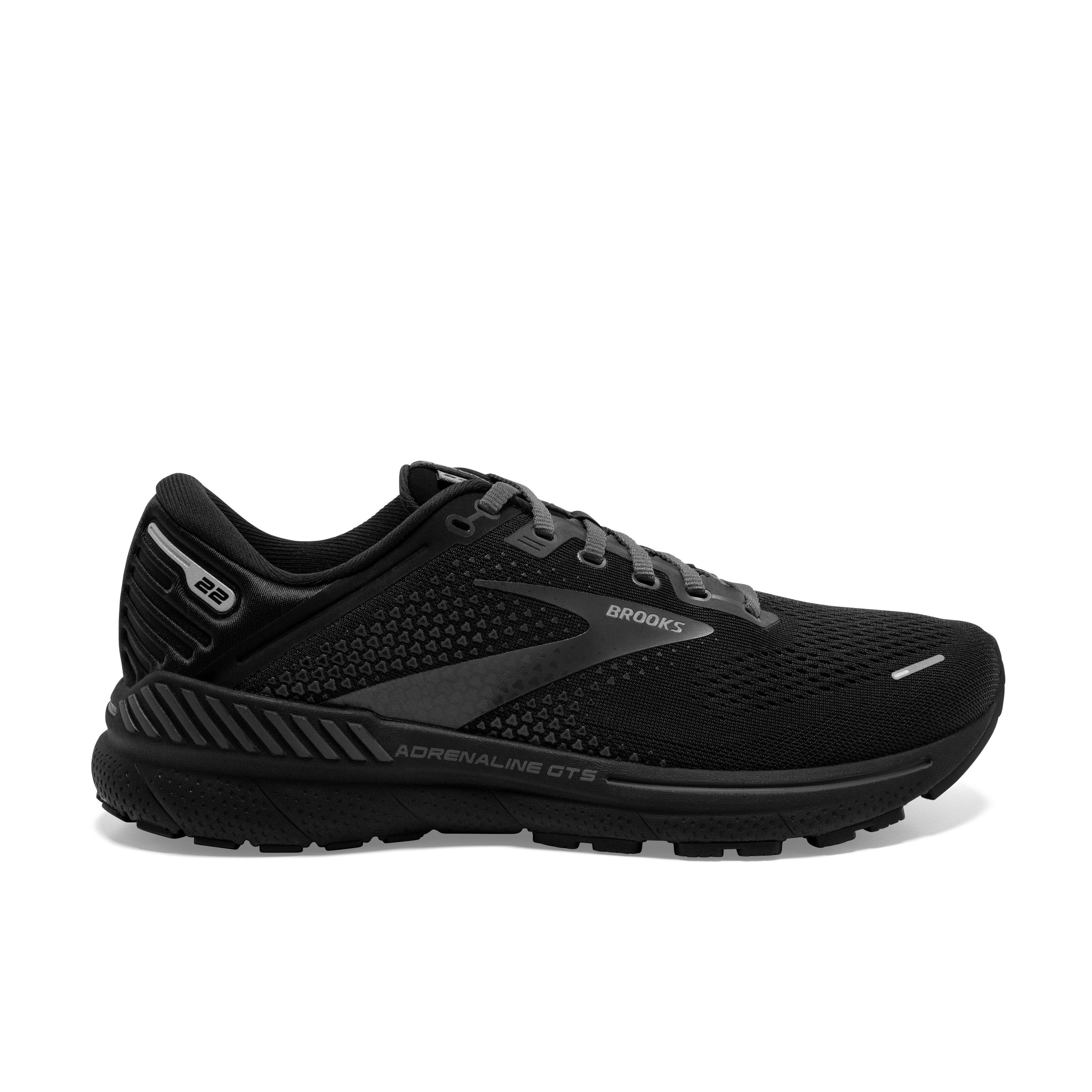 Brooks Adrenaline GTS 22 "Black/Black/Ebony" Men's Running Shoe - BLACK/BLACK/EBONY Thumbnail View 1