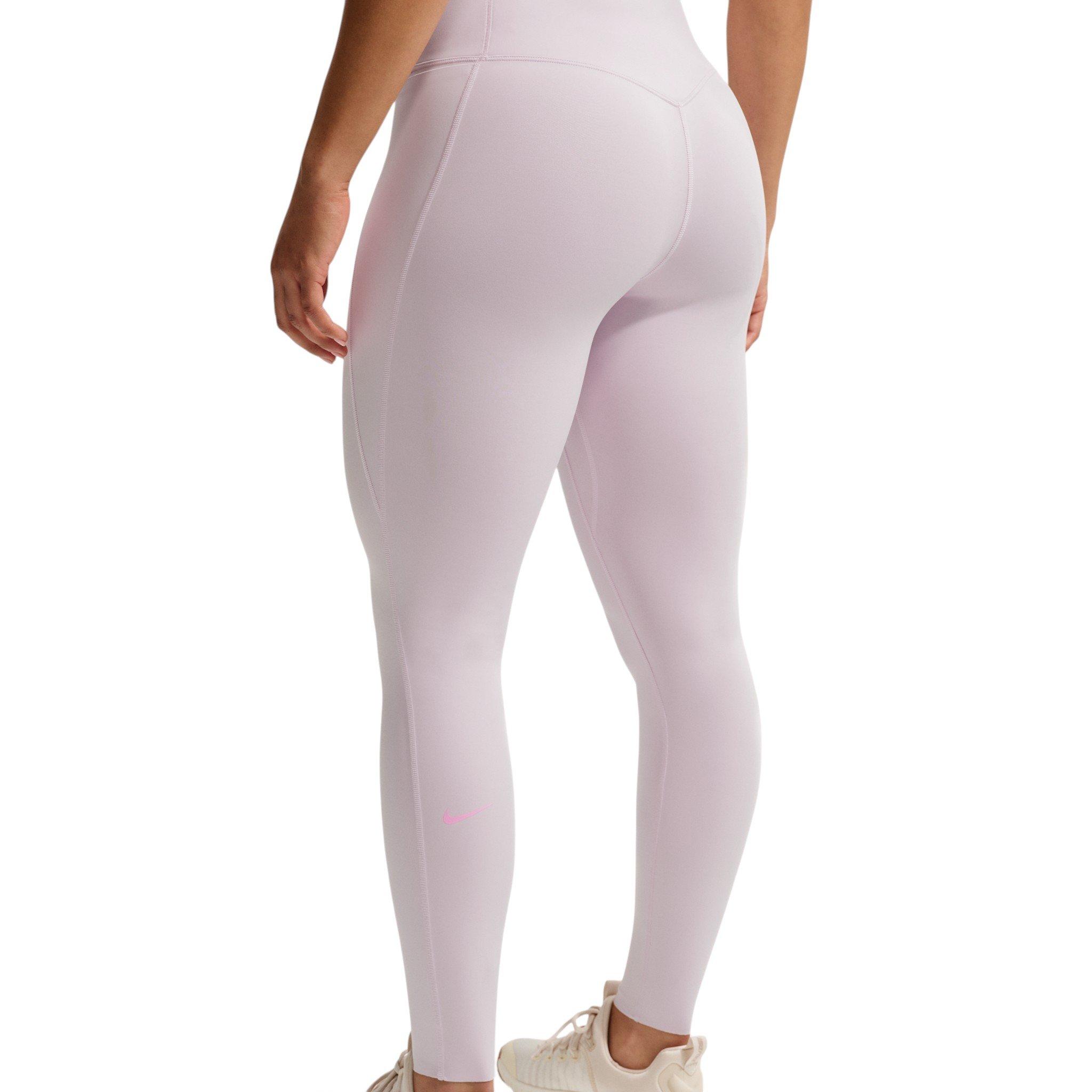 Nike Women's Universa High-Waisted 7/8 Leggings with No Front Seam - Bleached Lilac/Pink - BLEACHED LILAC/PINK