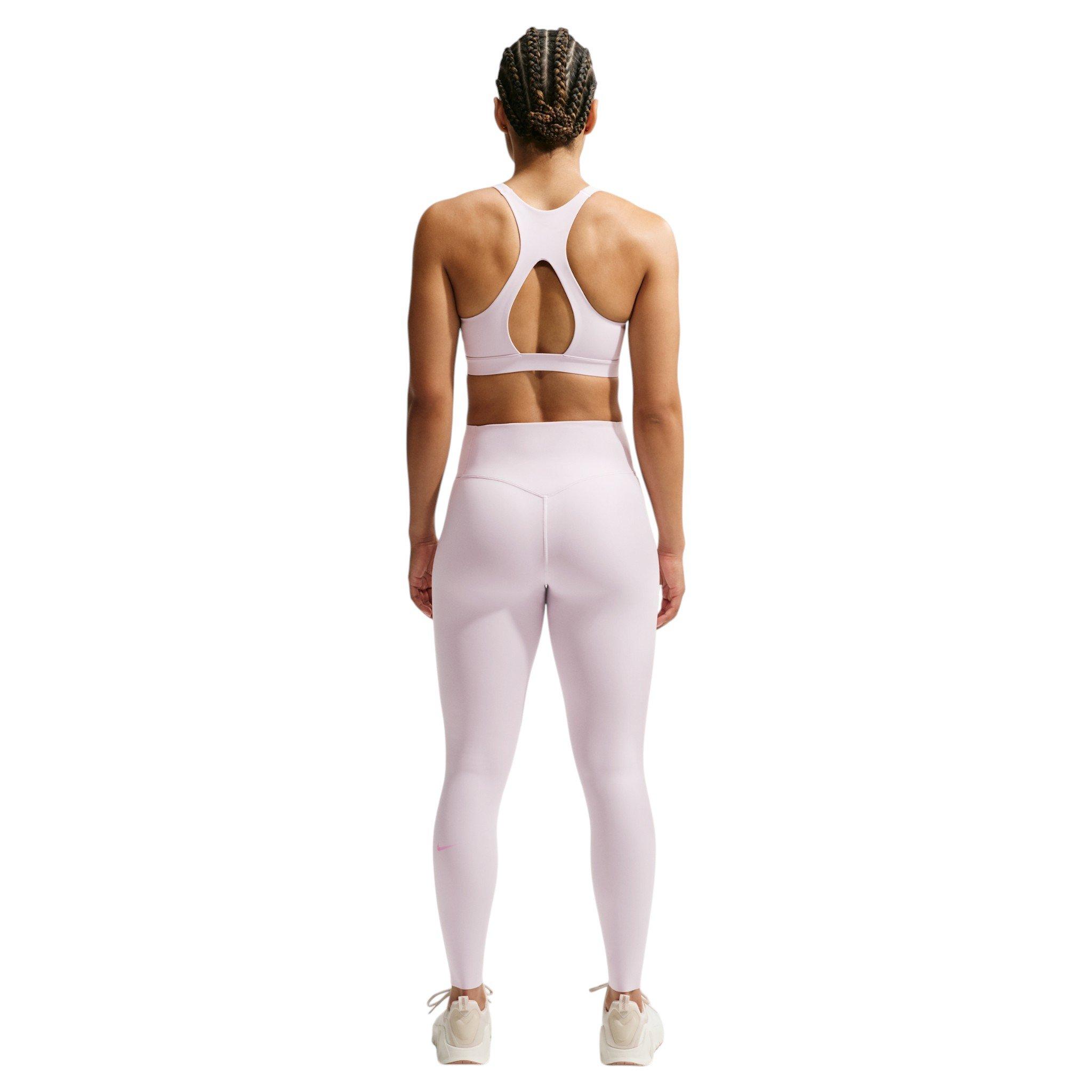 Nike Women's Universa High-Waisted 7/8 Leggings with No Front Seam - Bleached Lilac/Pink - BLEACHED LILAC/PINK