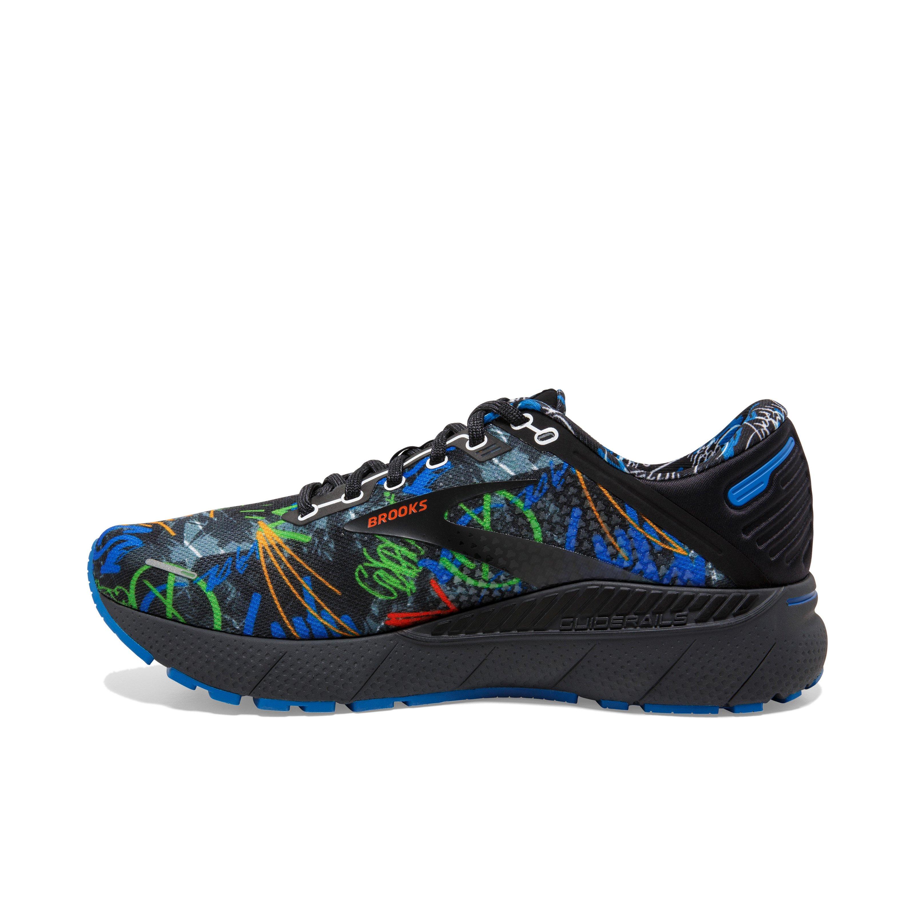 Brooks Adrenaline GTS 22 "Black/Blue/Multi Color" Men's Running Shoe - BLACK/BLUE/MULTICOLOR Thumbnail View 2