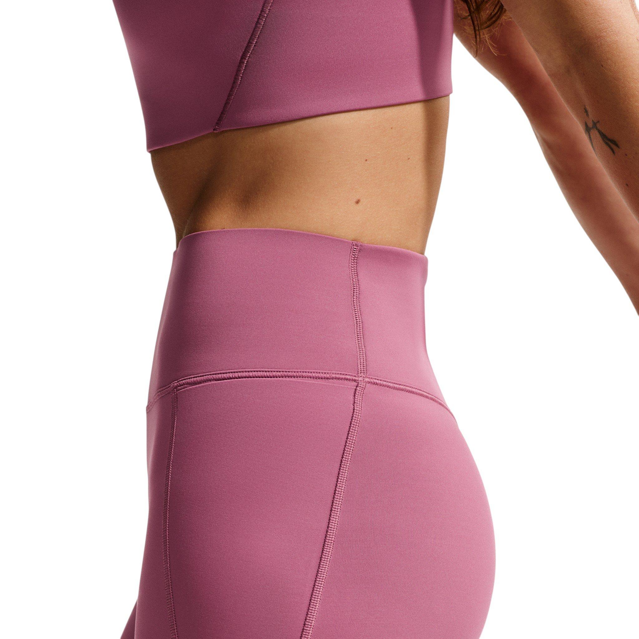 Nike Women's Universa High-Waisted 7/8 Leggings with No Front Seam - Pink Smoke - PINK SMOKE