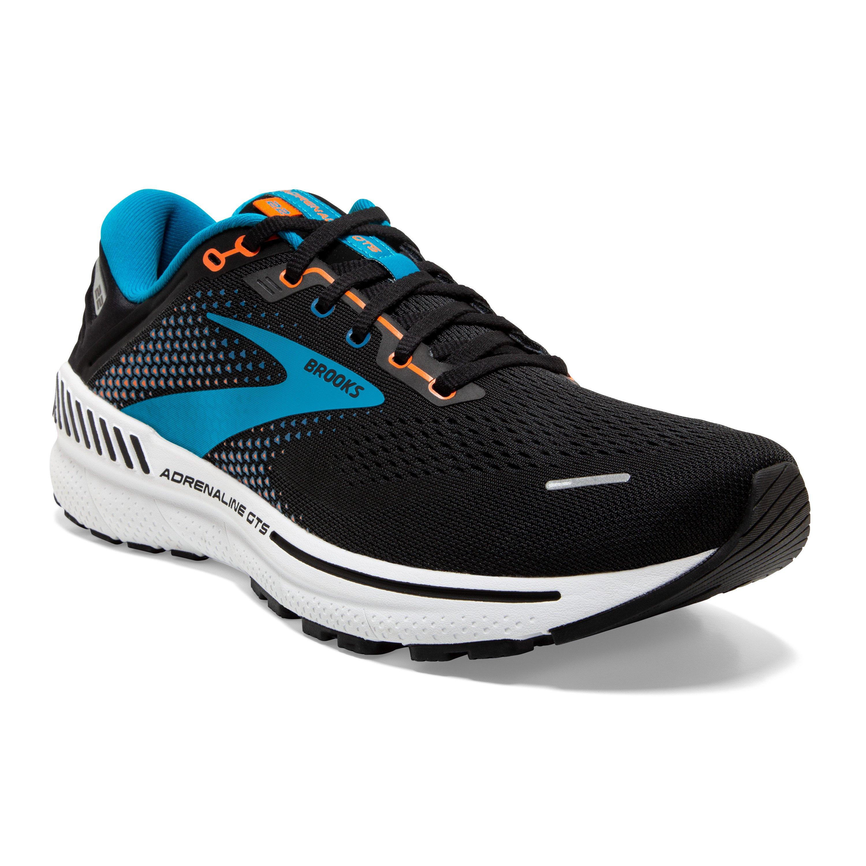 Brooks Adrenaline GTS 22 "Black/Blue/Orange" Men's Running Shoe - BLACK/BLUE/ORANGE Thumbnail View 3