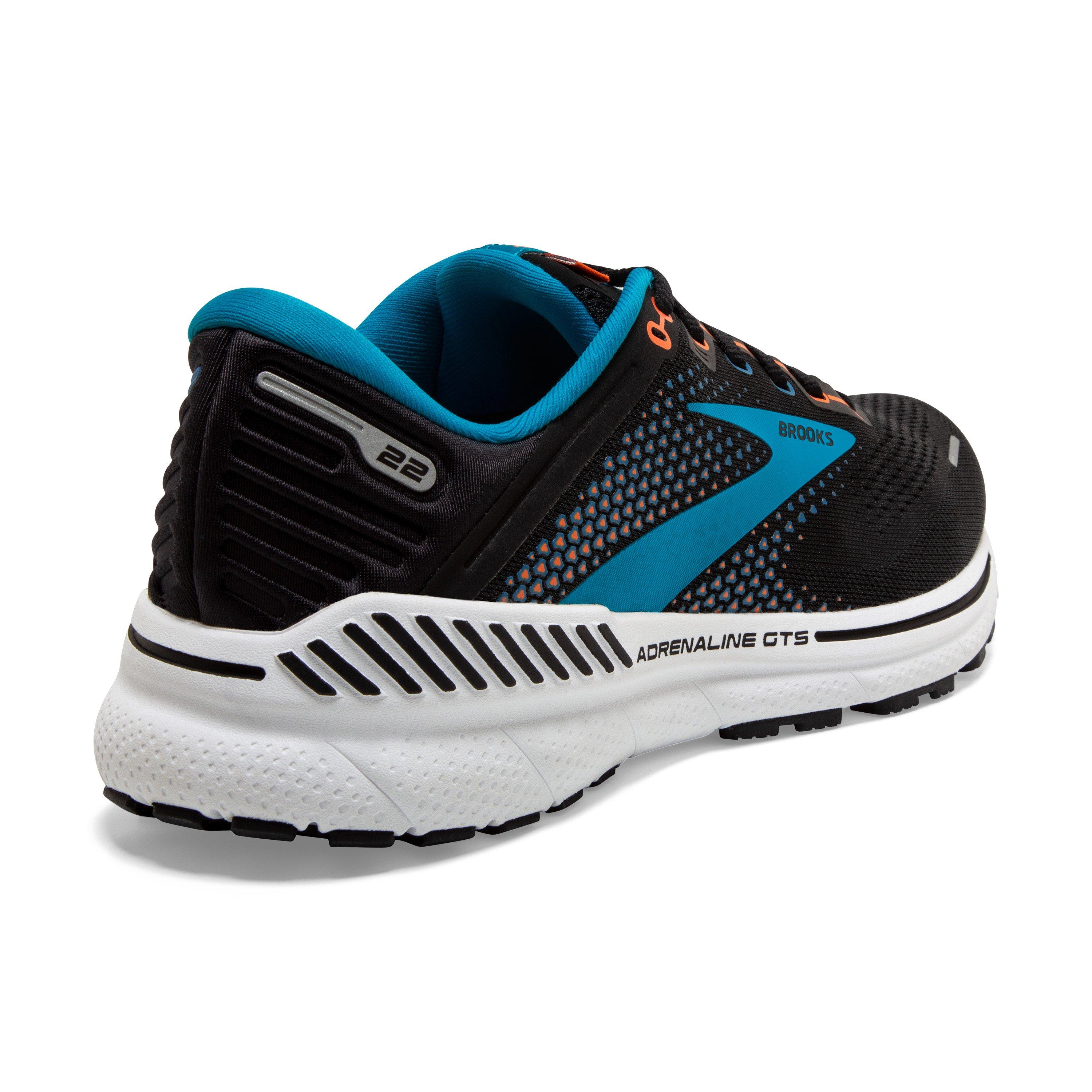Brooks Adrenaline GTS 22 "Black/Blue/Orange" Men's Running Shoe - BLACK/BLUE/ORANGE Thumbnail View 4