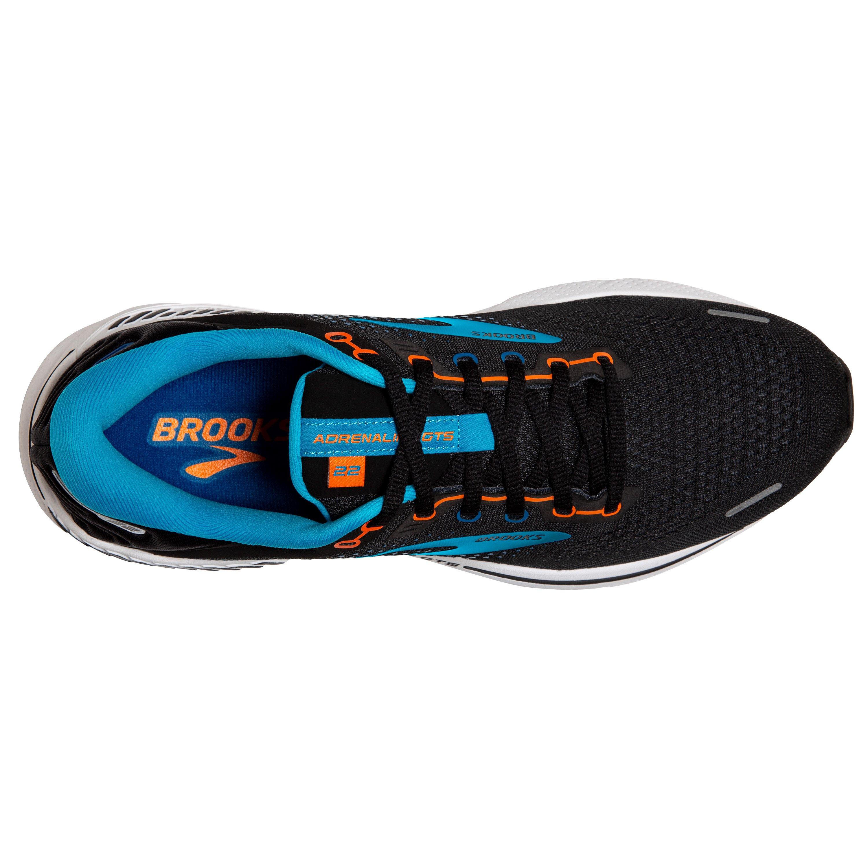 Brooks Adrenaline GTS 22 "Black/Blue/Orange" Men's Running Shoe - BLACK/BLUE/ORANGE Thumbnail View 5