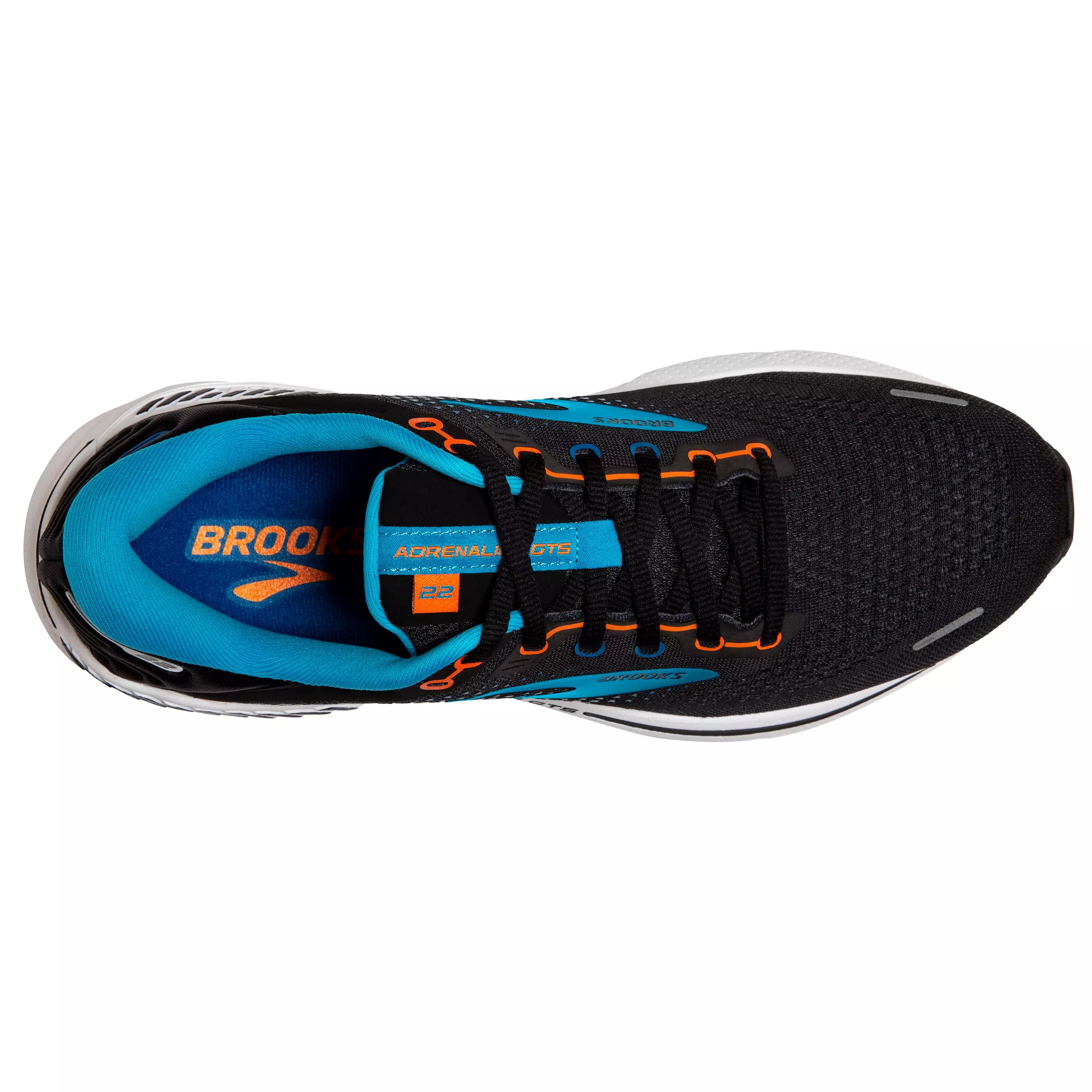 Brooks Adrenaline GTS 22 "Black/Blue/Orange" Men's Running Shoe - BLACK/BLUE/ORANGE