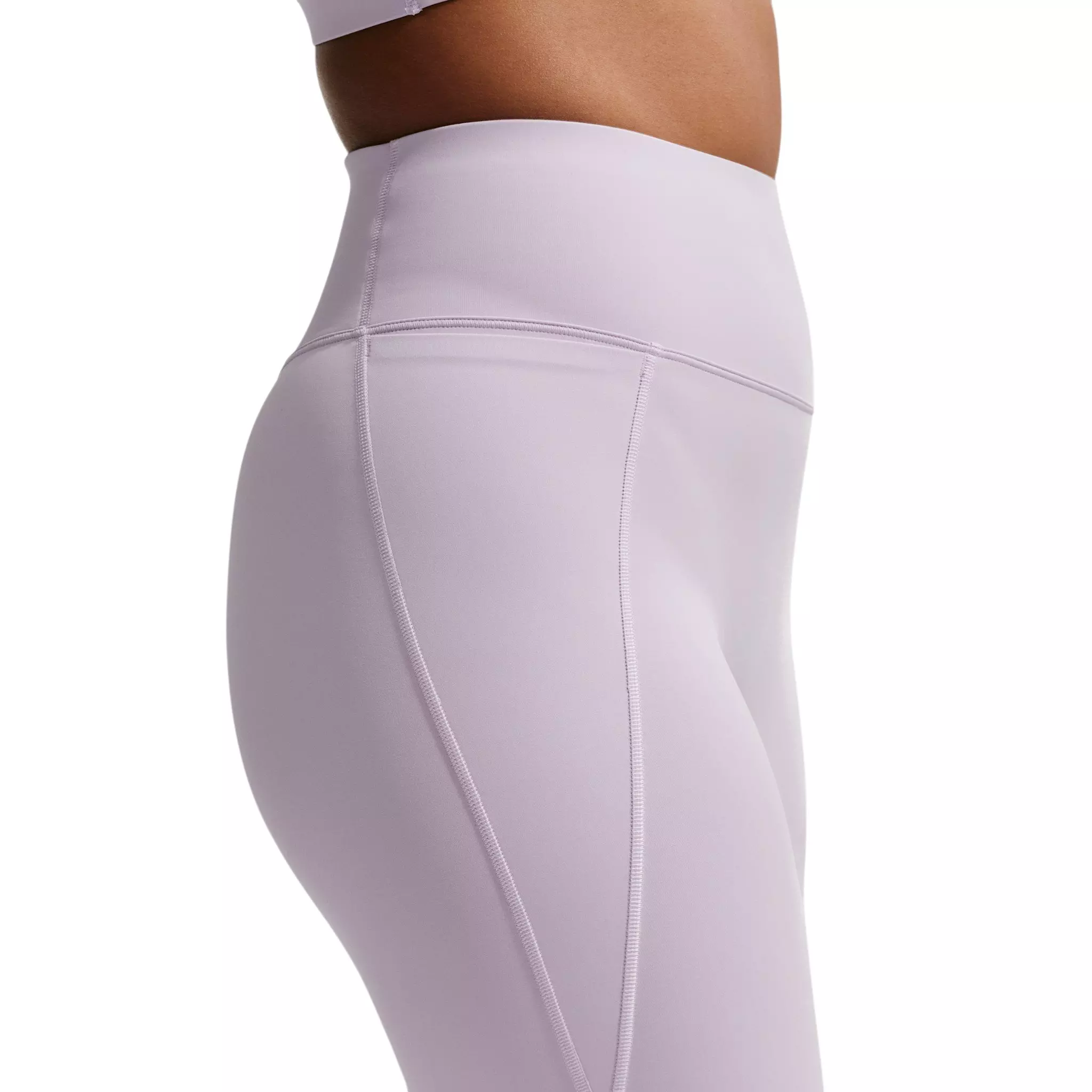 Nike Women's Universa High-Waisted 8" Biker Shorts with No Front Seam - Purple/Pink - PURPLE/PINK