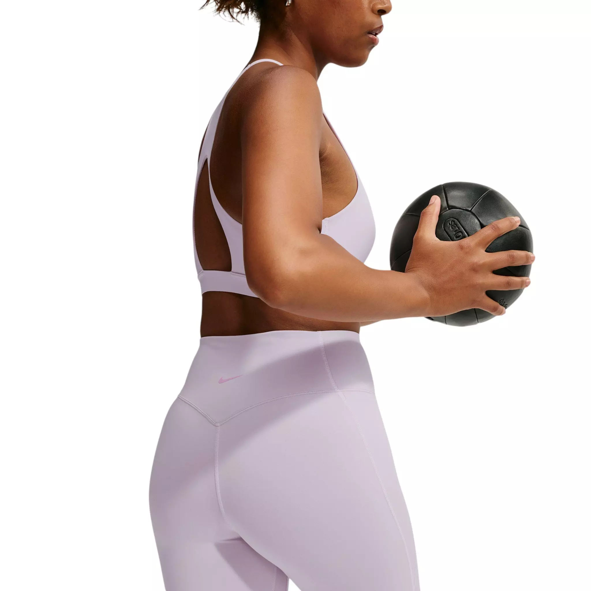 Nike Women's Universa High-Waisted 8" Biker Shorts with No Front Seam - Purple/Pink - PURPLE/PINK