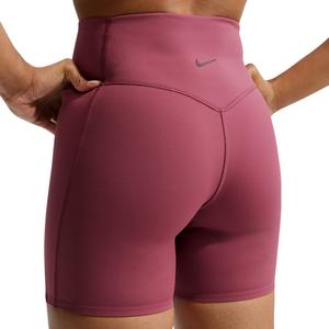 Nike Women's Universa High-Waisted 5" Biker Shorts with No Front Seam - Pink Smoke - PINK SMOKE