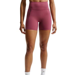 Nike Women's Universa High-Waisted 5" Biker Shorts with No Front Seam - Pink Smoke - PINK SMOKE