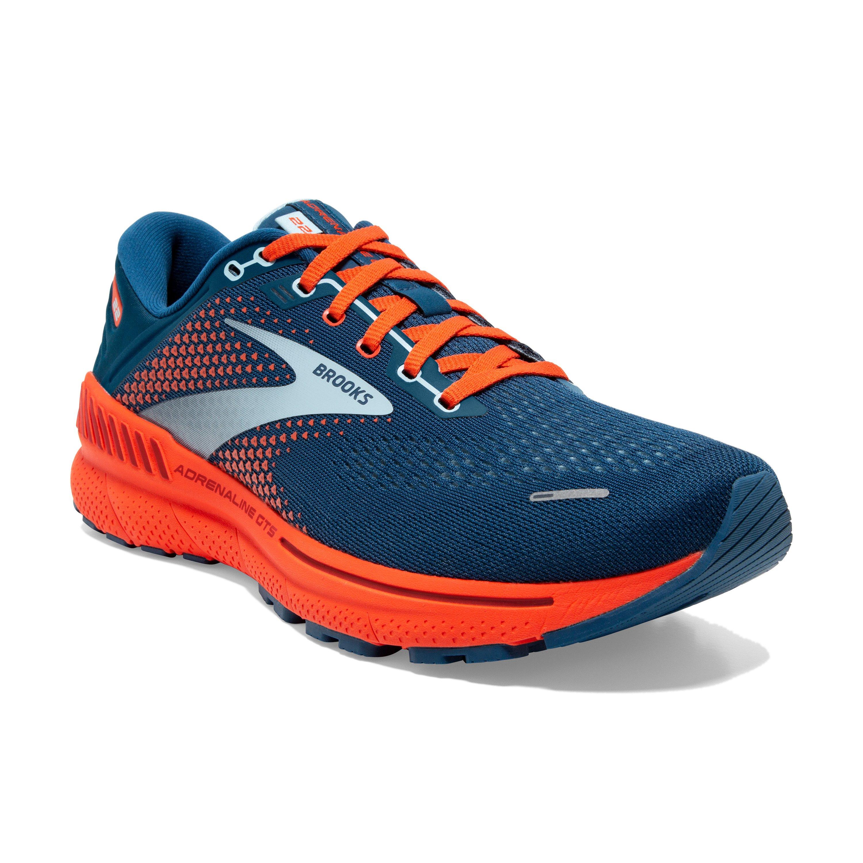 Brooks Adrenaline GTS 22 "Blue/Orange" Men's Running Shoe - BLUE/ORANGE Thumbnail View 3