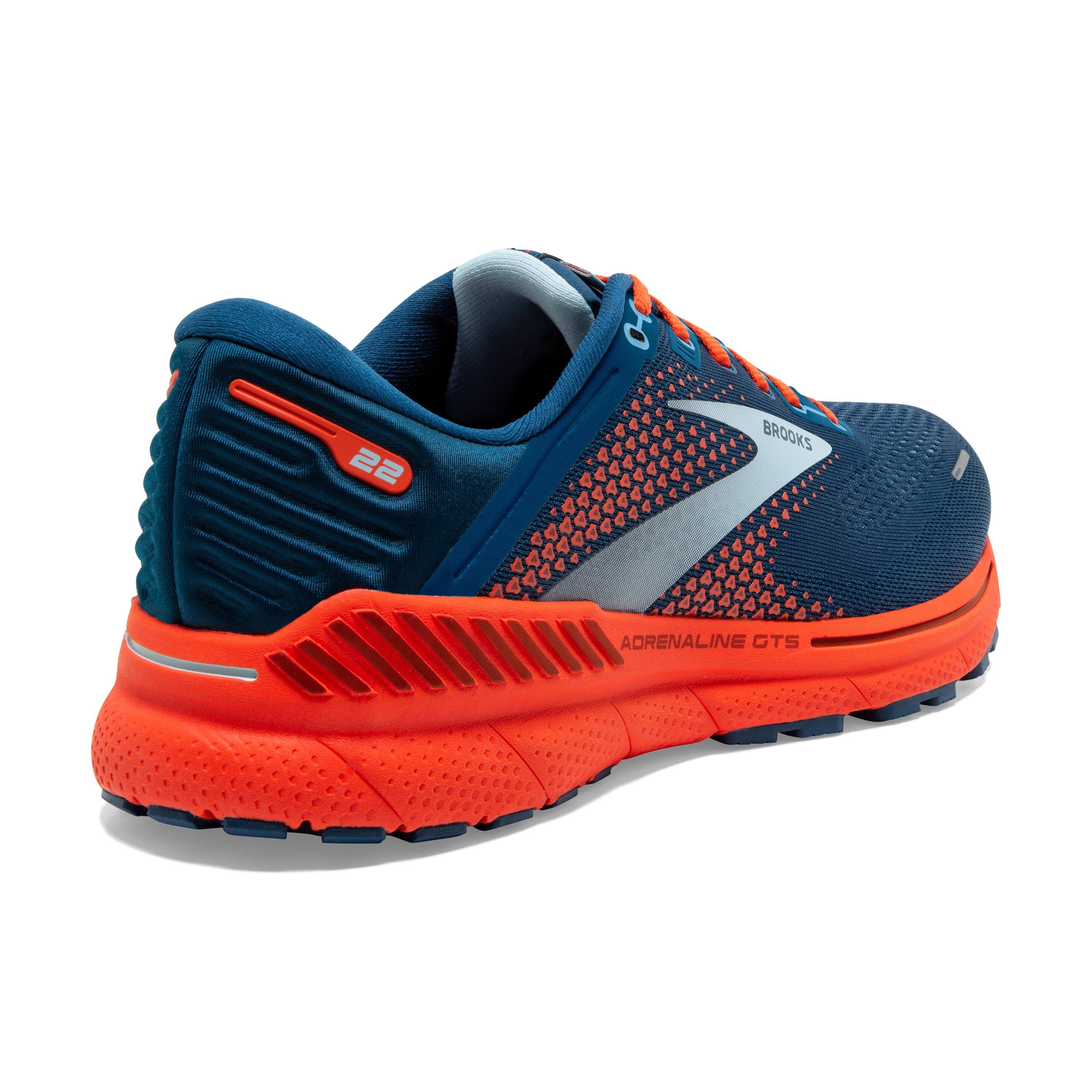 Brooks Adrenaline GTS 22 "Blue/Orange" Men's Running Shoe - BLUE/ORANGE Thumbnail View 4