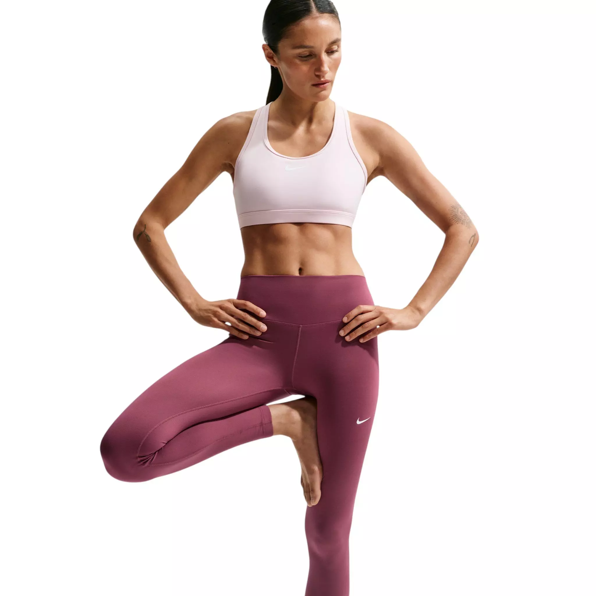 Nike Women's One Therma-FIT High-Waisted Full-Length Leggings - Pink Smoke - PINK SMOKE