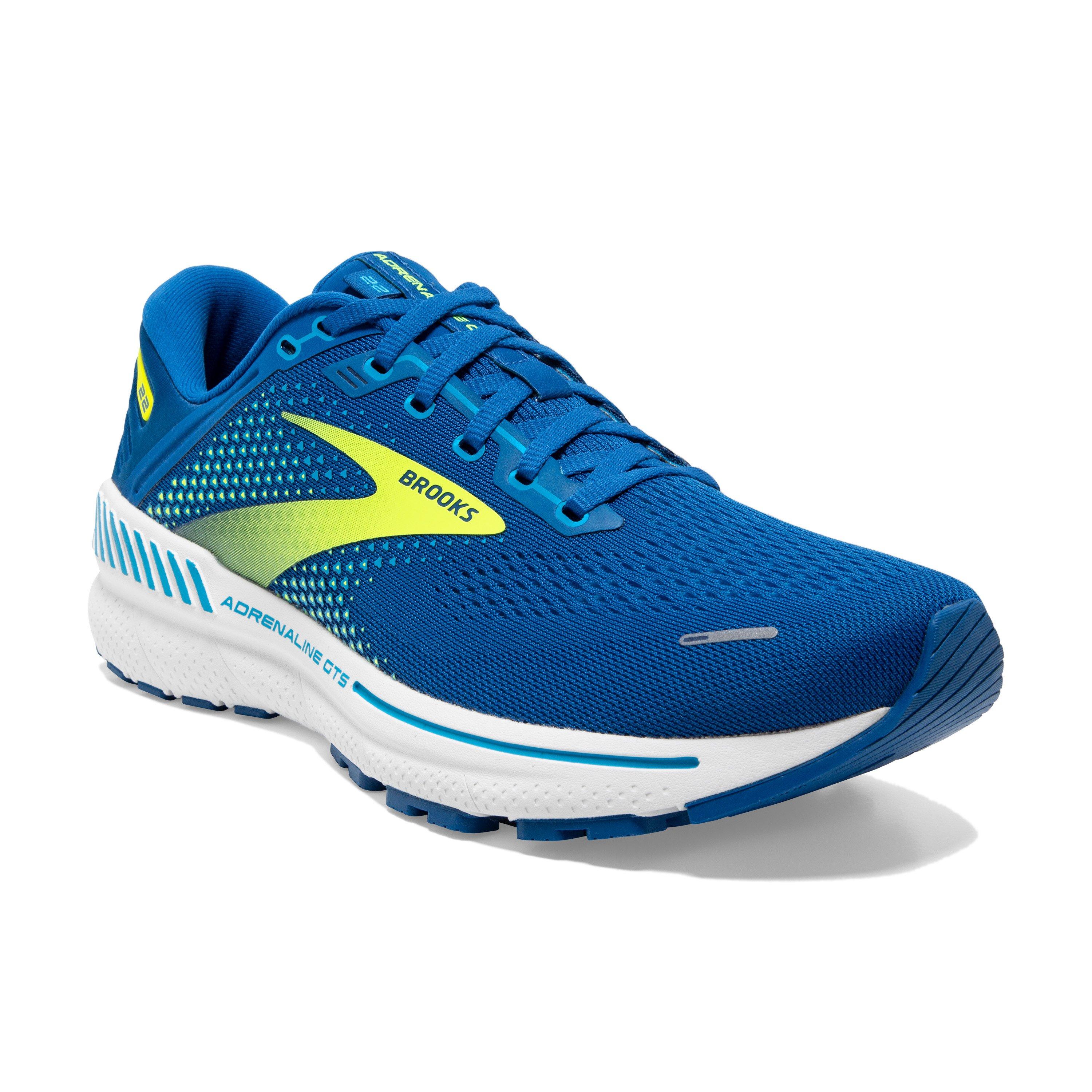 Brooks Adrenaline GTS 22 "Blue/Yellow" Men's Running Shoe - BLUE/YELLOW Thumbnail View 3