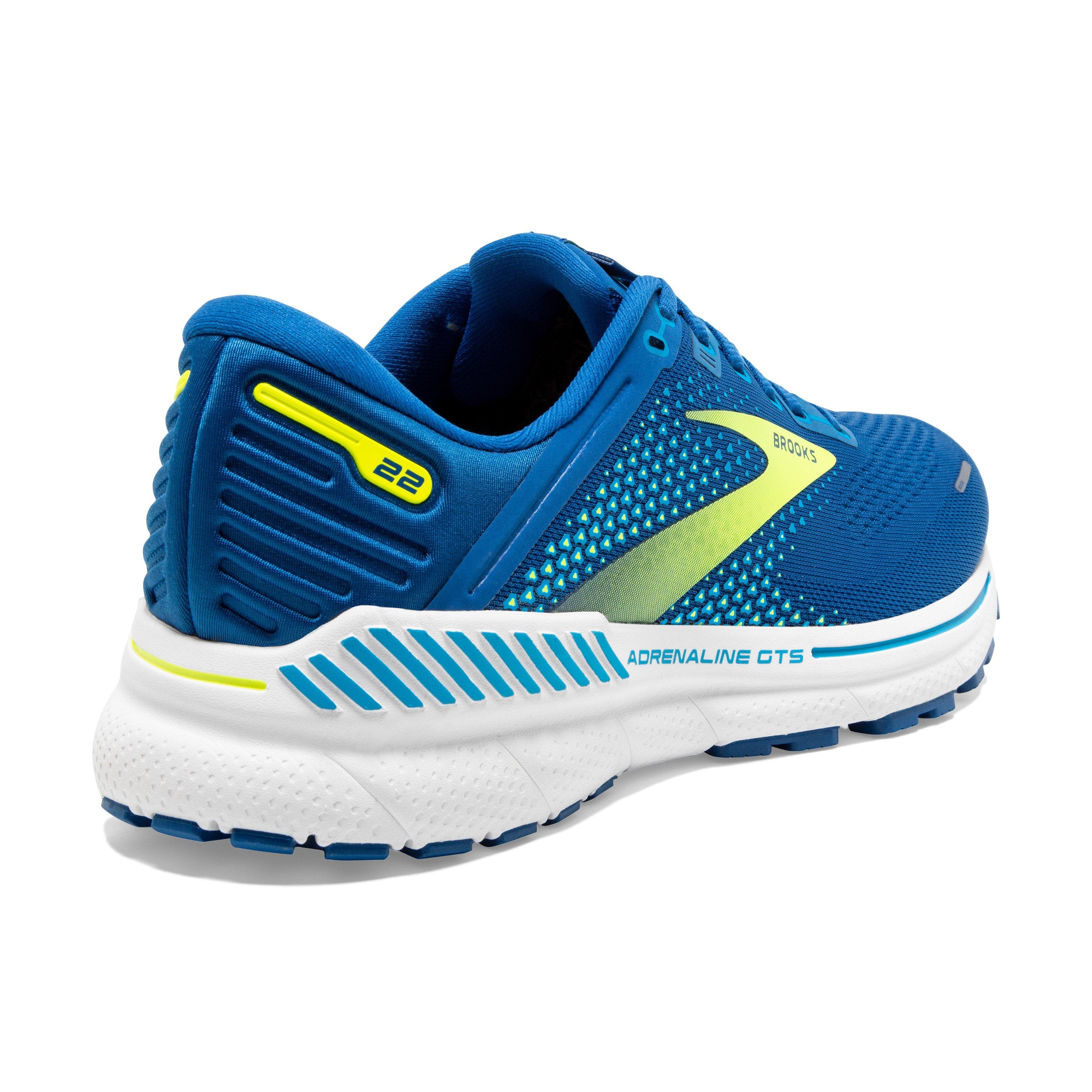 Brooks Adrenaline GTS 22 "Blue/Yellow" Men's Running Shoe - BLUE/YELLOW Thumbnail View 4