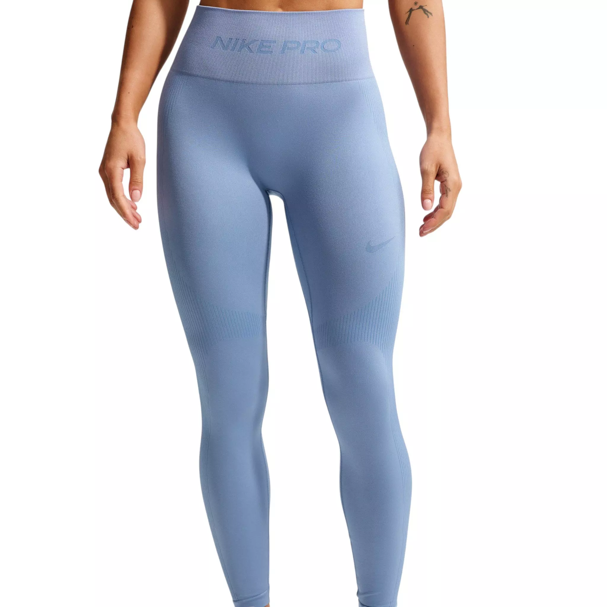 Nike Women's Pro Seamless High-Waisted 7/8 Leggings - Blue - BLUE