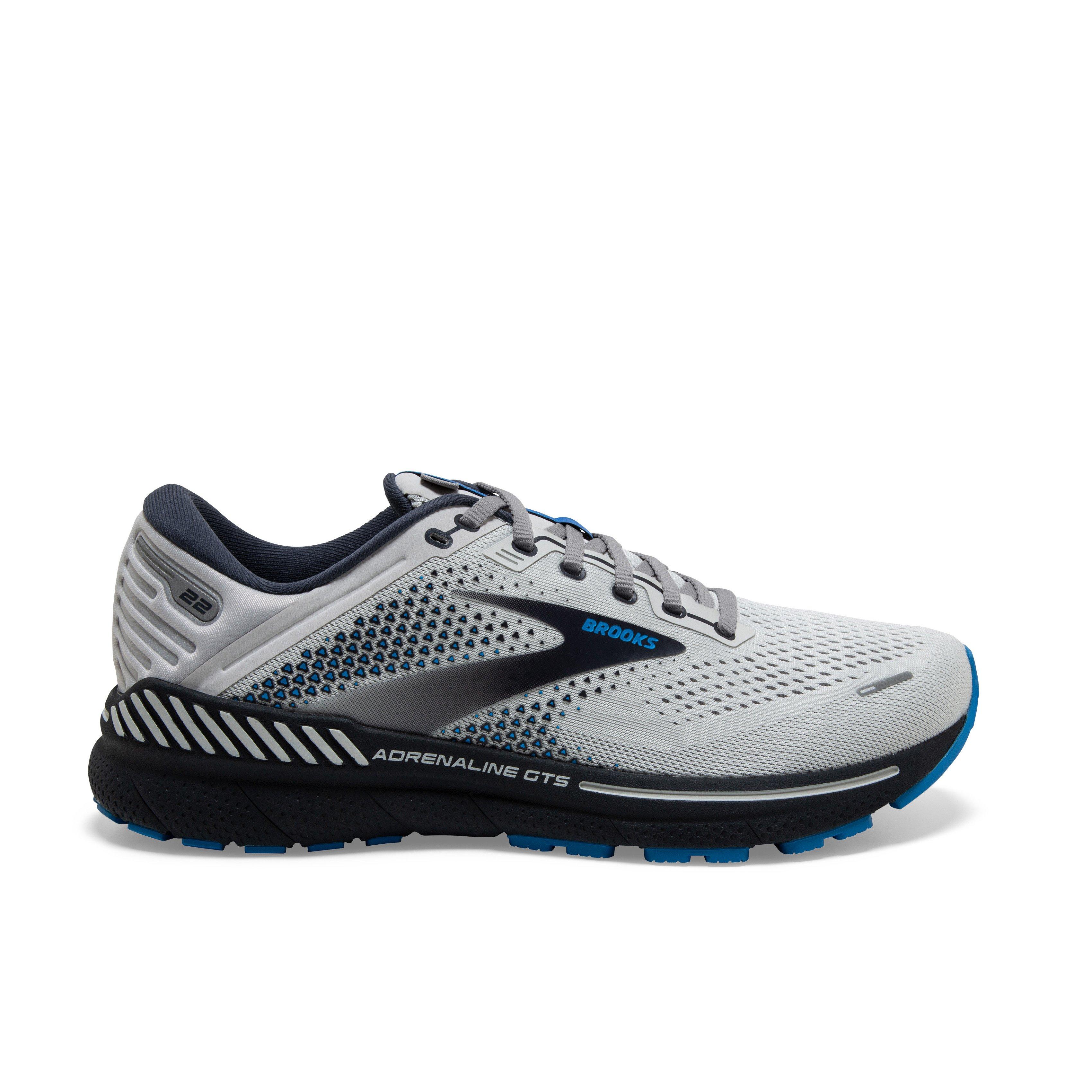 Brooks Adrenaline GTS 22 "Oyster/India Ink/Blue" Men's Wide Running Shoe - OYSTER/INK/BLUE Thumbnail View 1