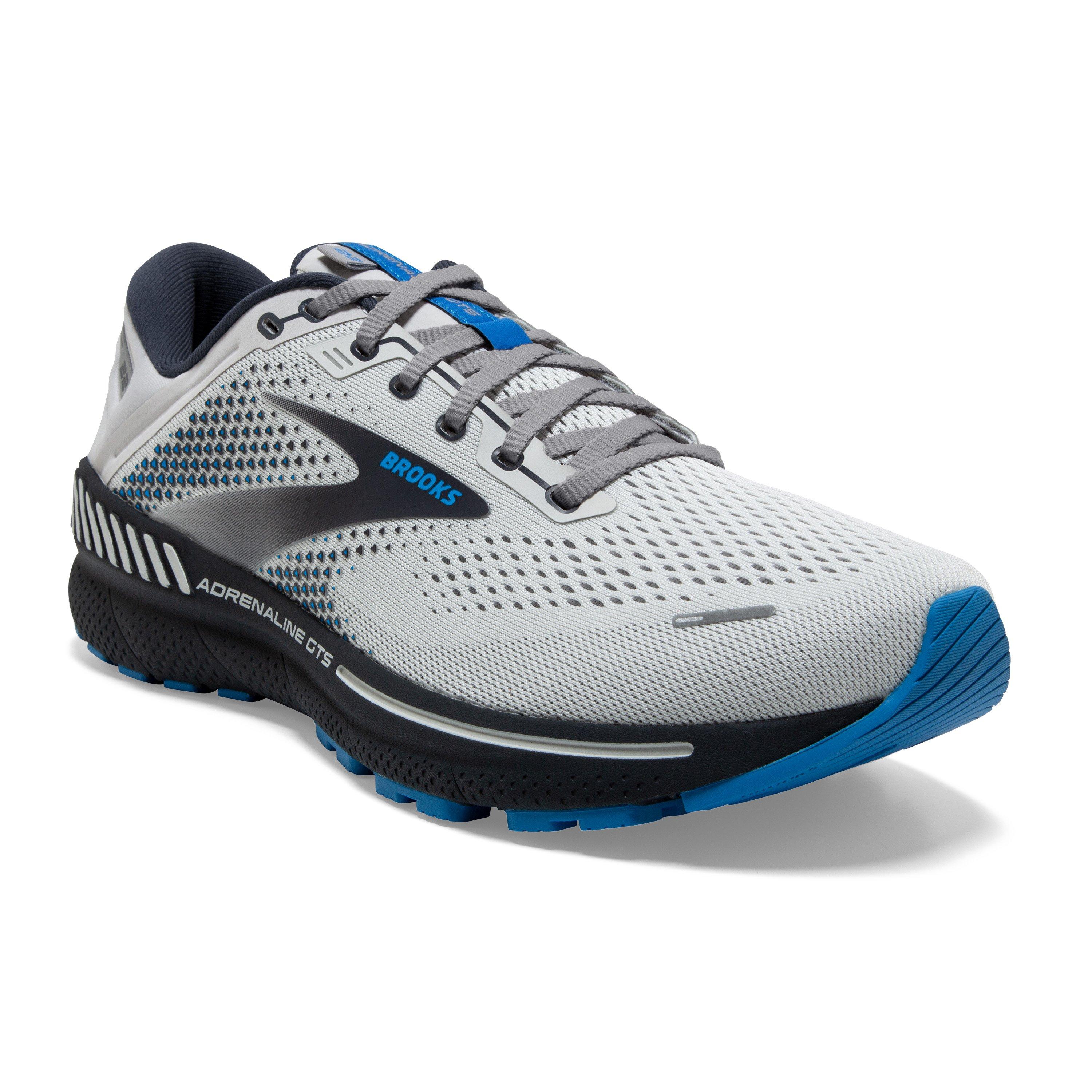 Brooks Adrenaline GTS 22 "Oyster/India Ink/Blue" Men's Wide Running Shoe - OYSTER/INK/BLUE Thumbnail View 3