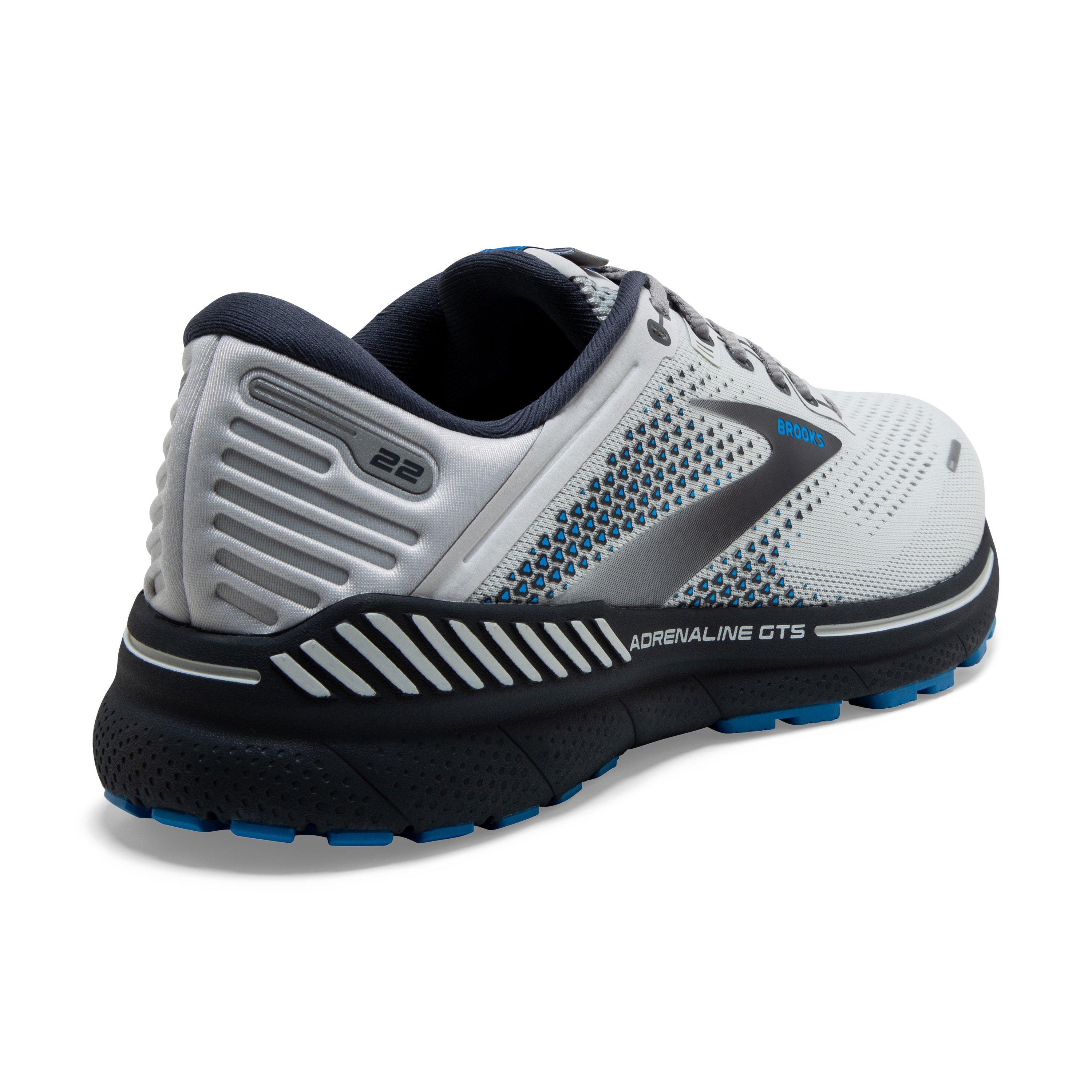 Brooks Adrenaline GTS 22 "Oyster/India Ink/Blue" Men's Wide Running Shoe - OYSTER/INK/BLUE Thumbnail View 4