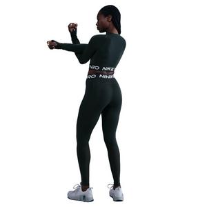 Nike Women's Pro Mid-Rise Mesh-Paneled Leggings - Green