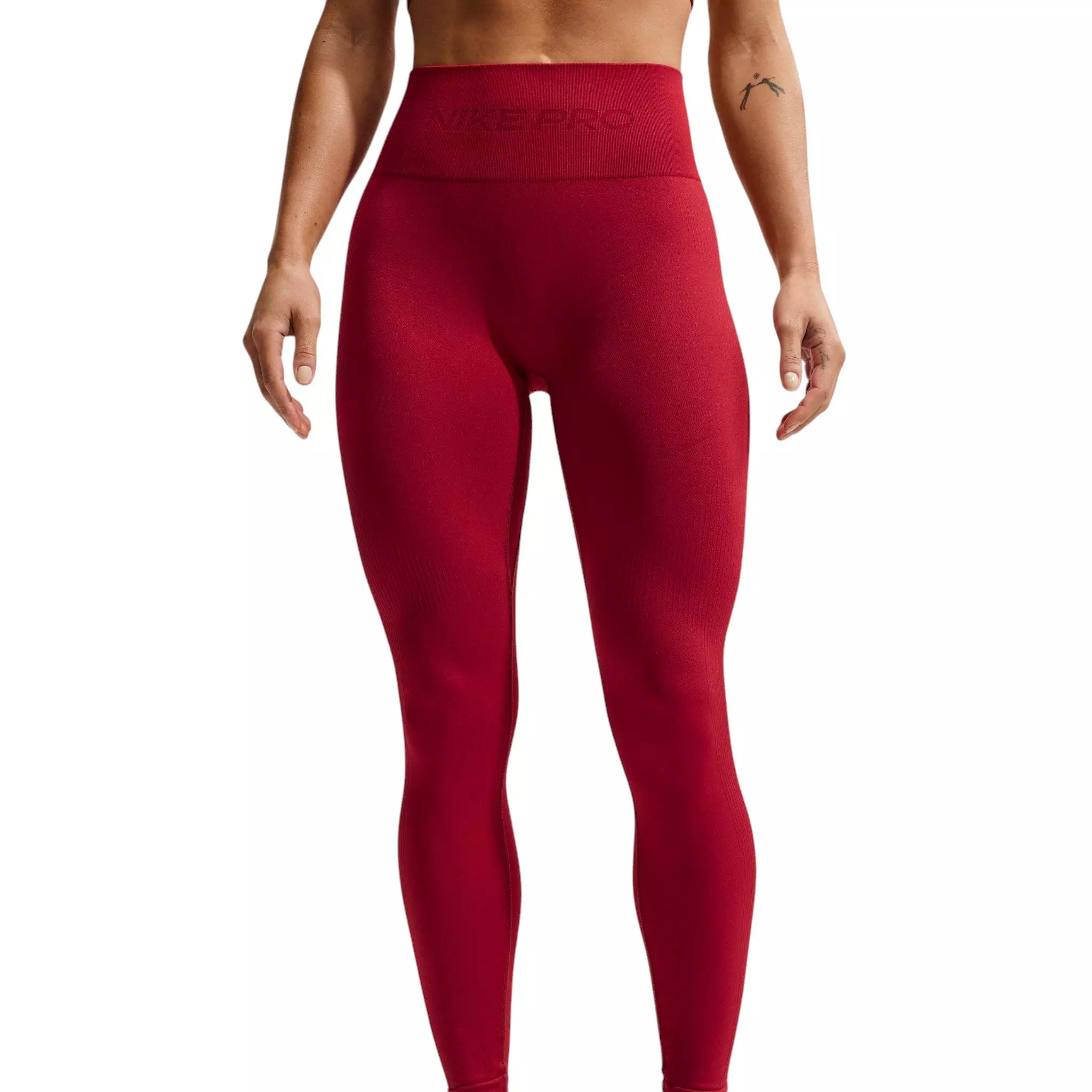 Nike Women's Pro Seamless High-Waisted 7/8 Leggings - Red - RED