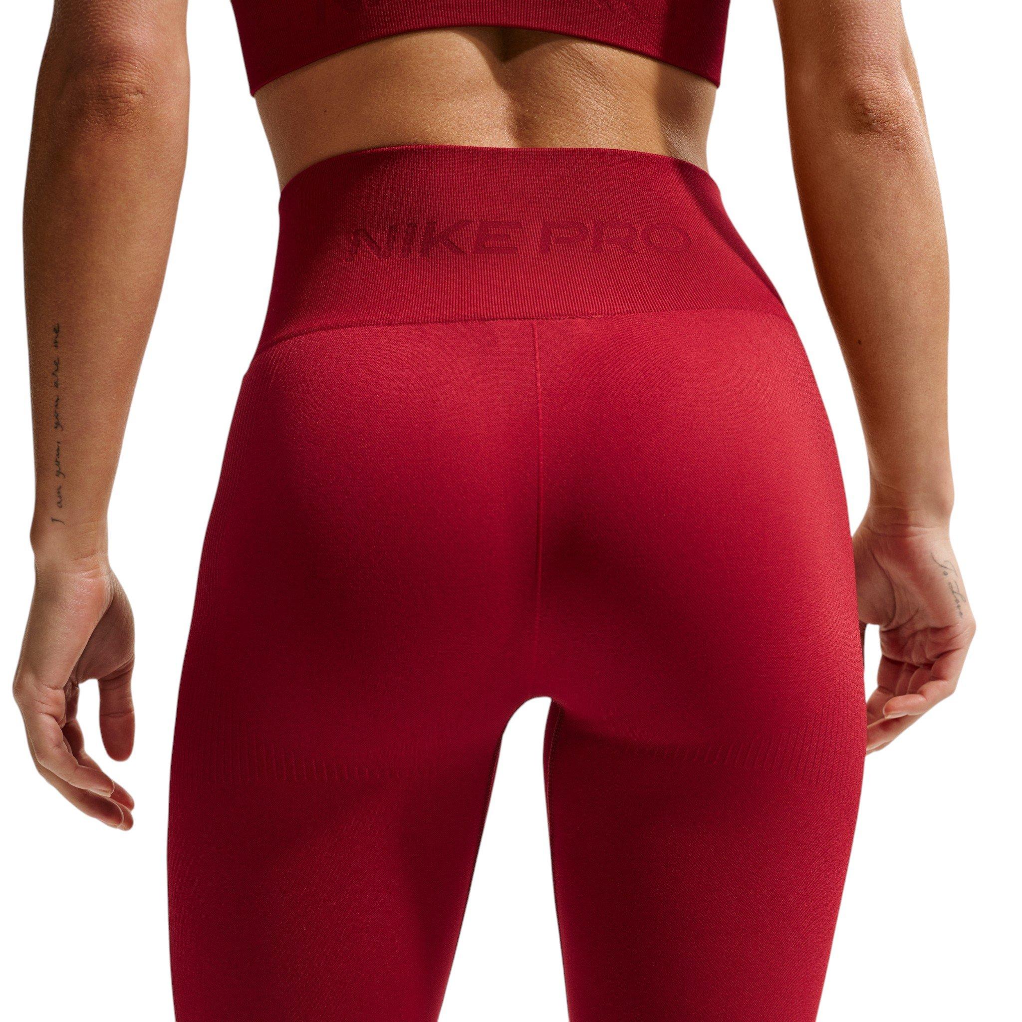 Nike Women's Pro Seamless High-Waisted 7/8 Leggings - Red - RED