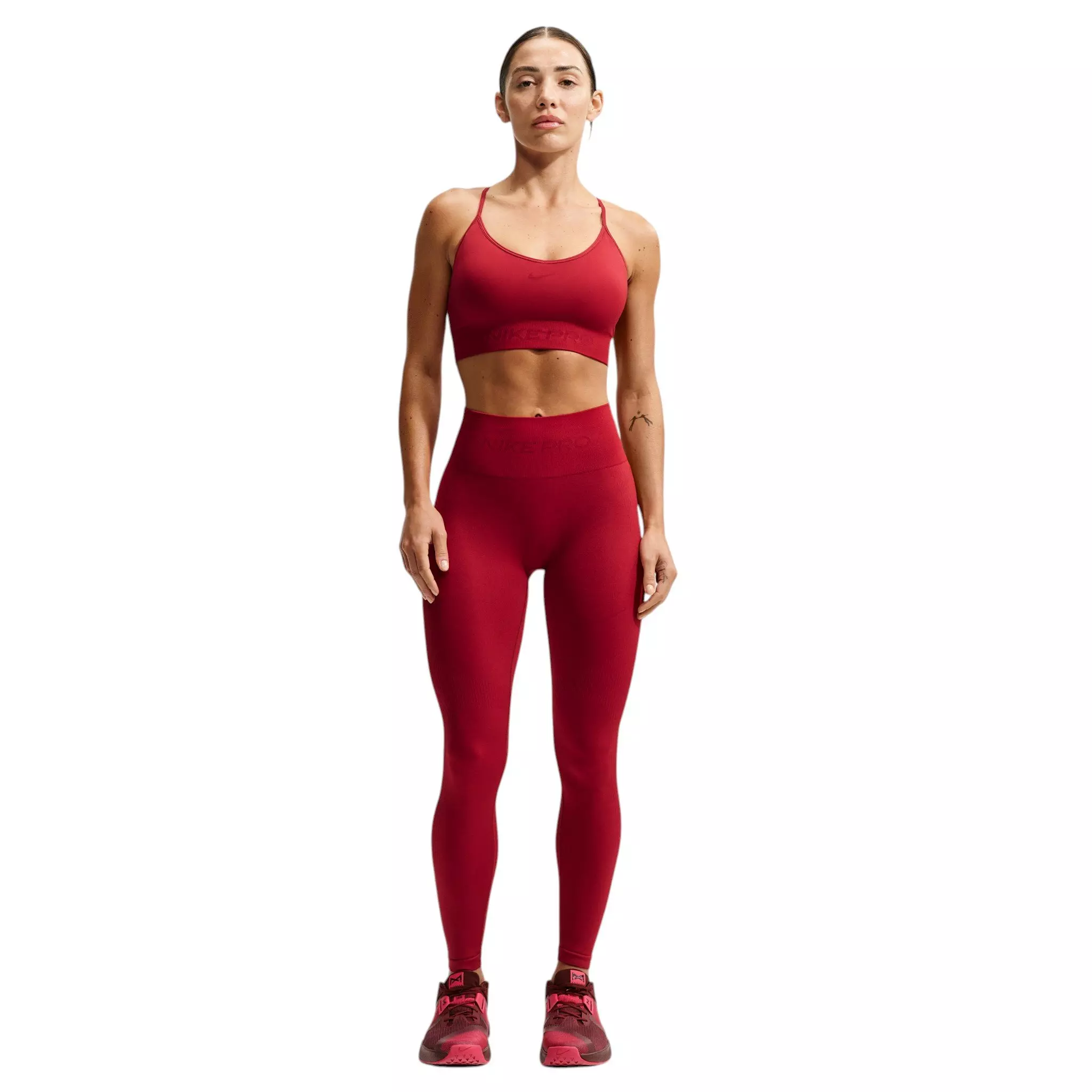 Nike Women's Pro Seamless High-Waisted 7/8 Leggings - Red - RED