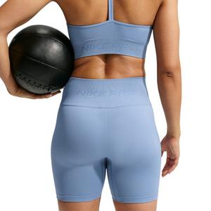 Nike Women's Pro Seamless Dri-FIT High-Waisted 5" Biker Shorts - Blue - BLUE