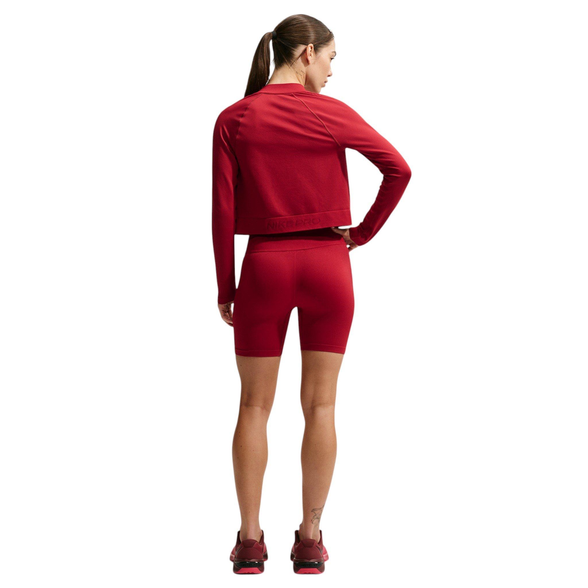 Nike Women's Pro Seamless Dri-FIT High-Waisted 5" Biker Shorts - Red - RED