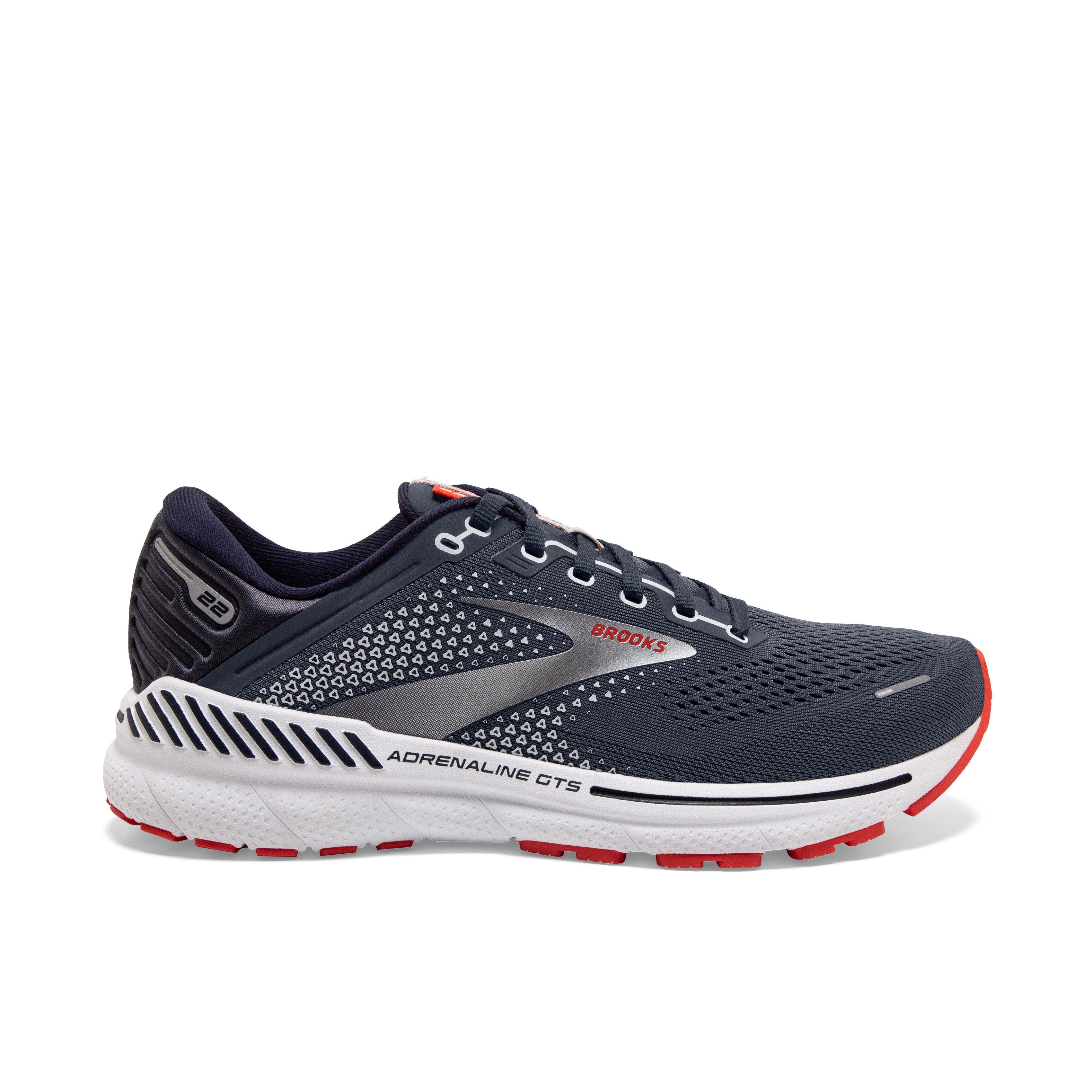 Brooks Adrenaline GTS 22 "Peacoat/India Ink/Grenadine" Men's Wide Running Shoe - PEACOAT/INK/GRENADINE Thumbnail View 1