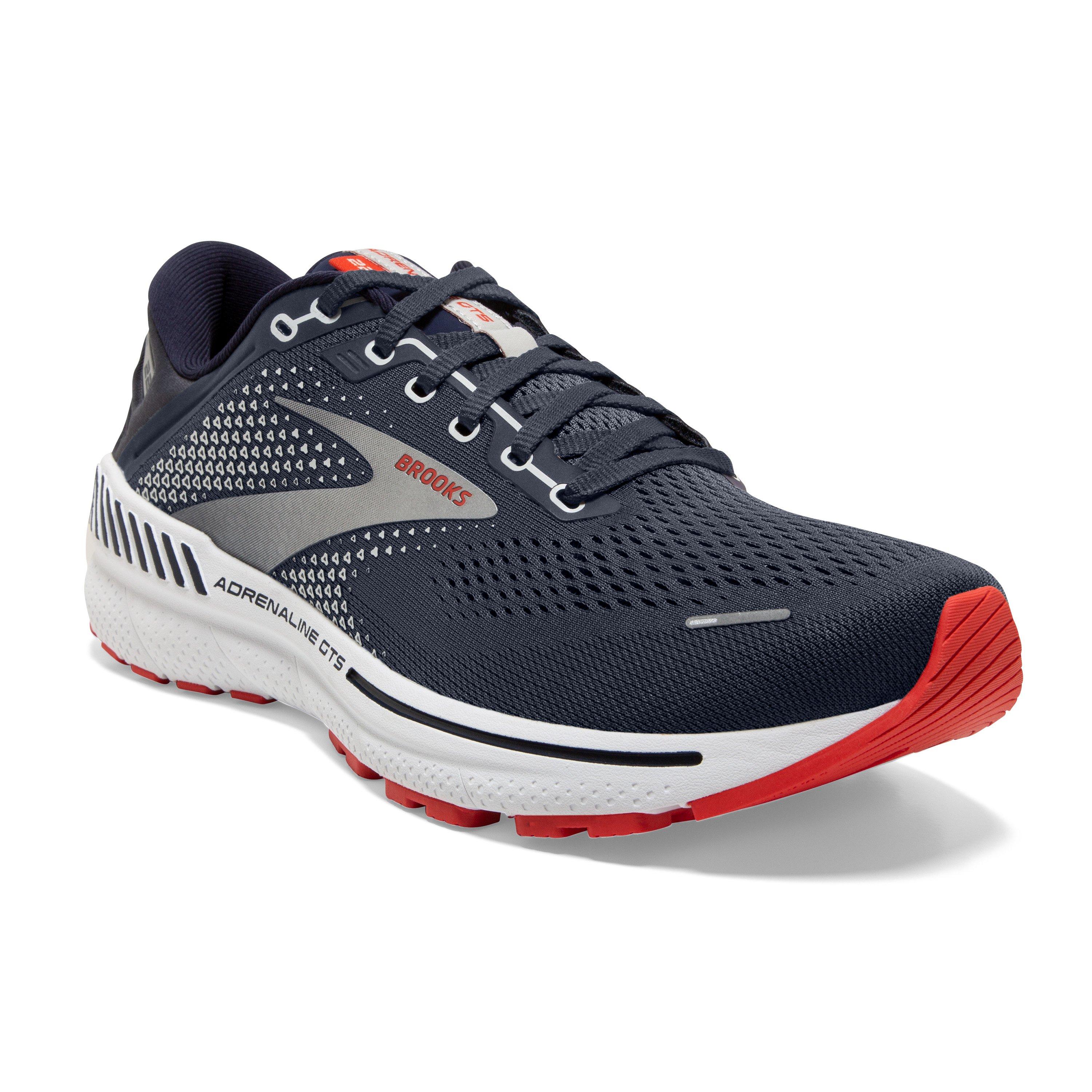 Brooks Adrenaline GTS 22 "Peacoat/India Ink/Grenadine" Men's Wide Running Shoe - PEACOAT/INK/GRENADINE Thumbnail View 3
